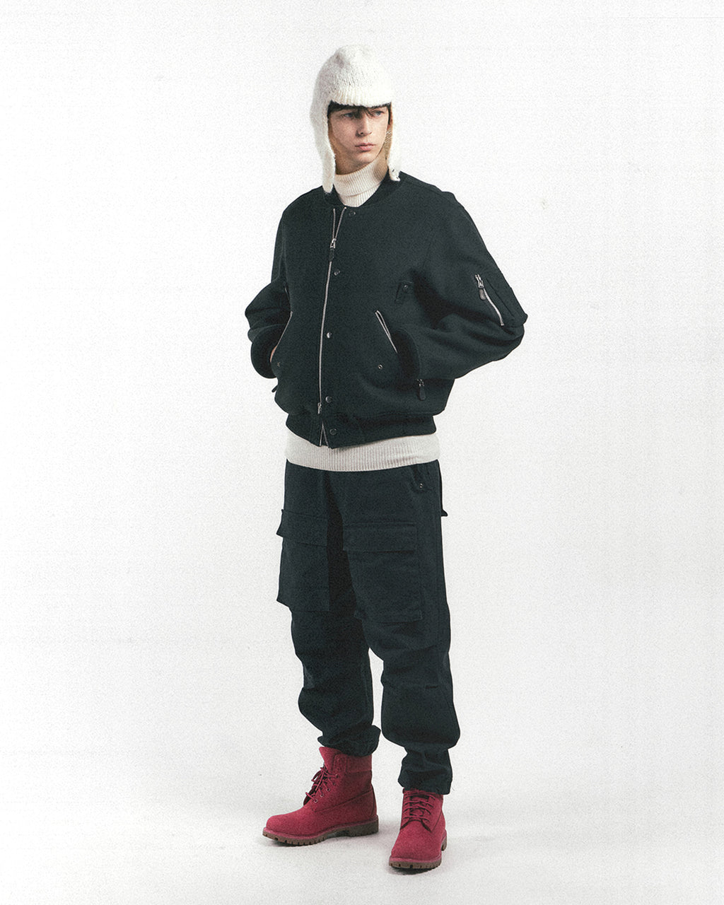 Eastlogue - Flight Ma-1 Jumper (Ashed Black Melton Wool) product image 1 | TRAB K-Fashion Australia