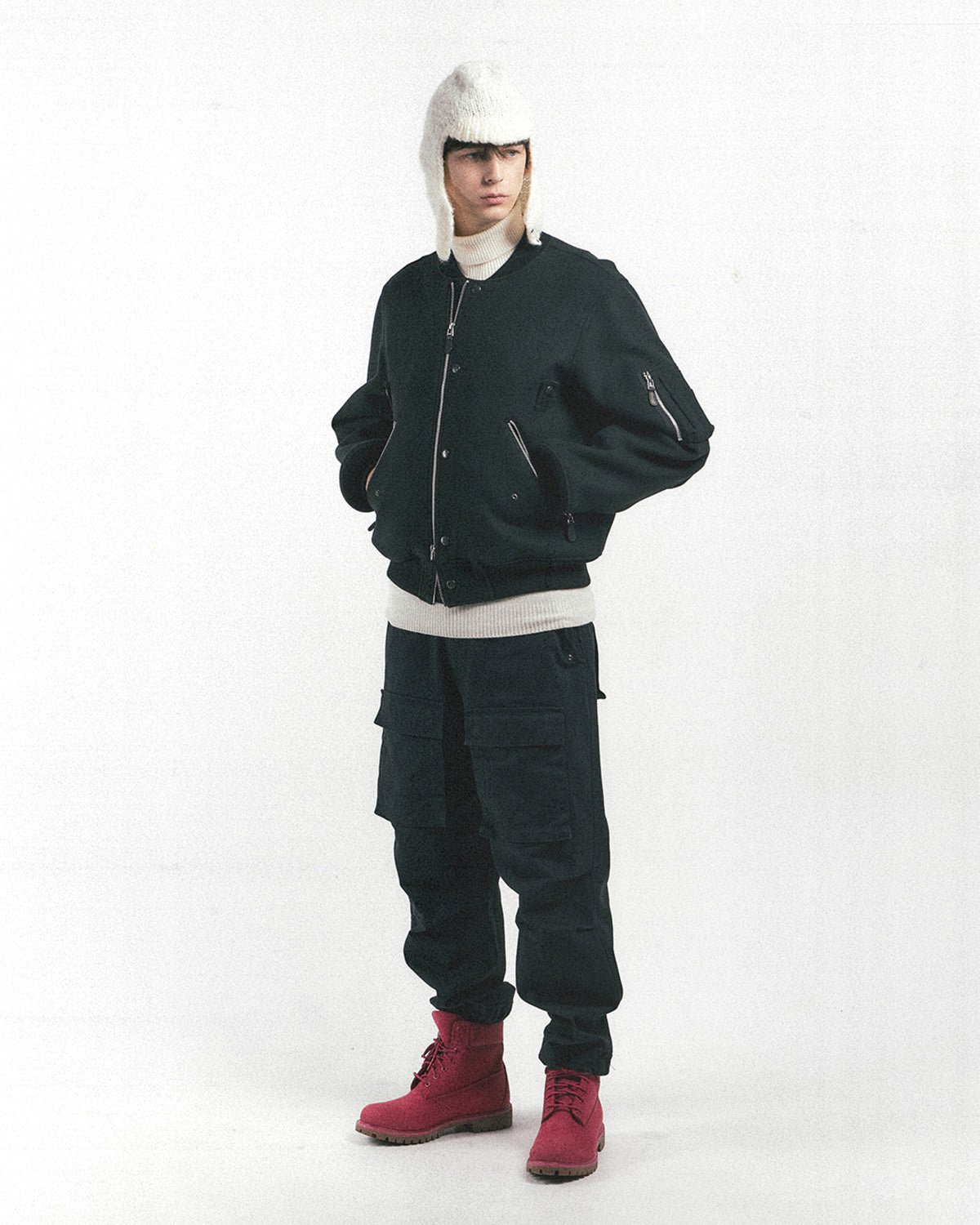 Eastlogue - Flight Ma-1 Jumper (Ashed Black Melton Wool) product image 1 | TRAB K-Fashion Australia