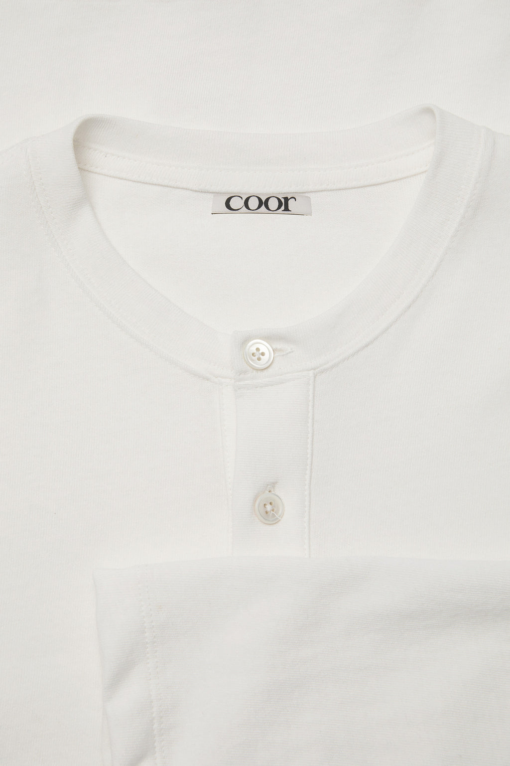 Coor - One-Pocket Long Sleeve Henley T-Shirt (White) product image 5 | TRAB K-Fashion Australia