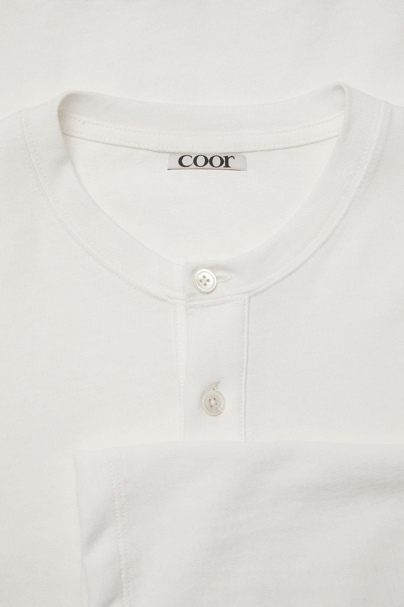 Coor - One-Pocket Long Sleeve Henley T-Shirt (White) product image 5 | TRAB K-Fashion Australia