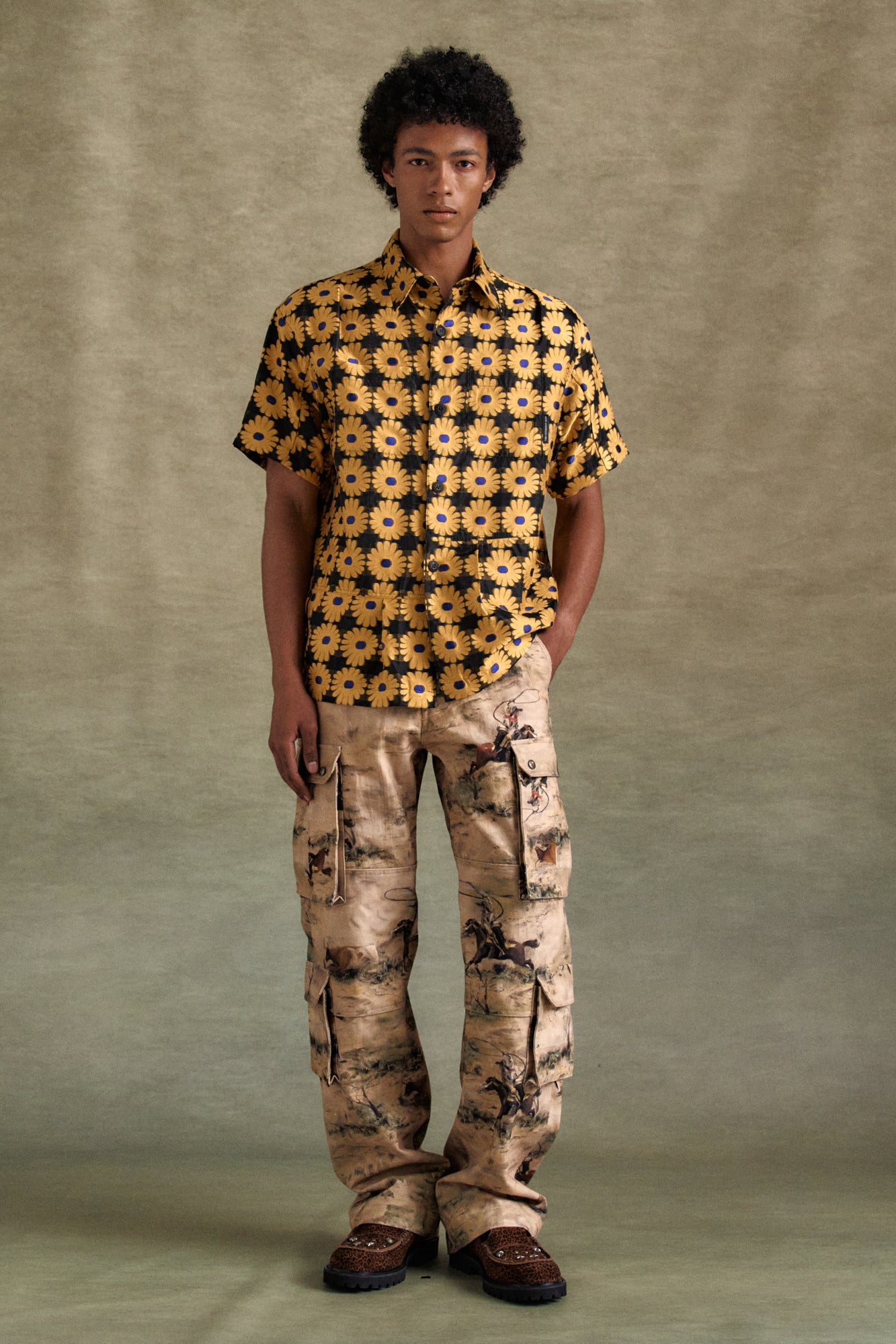 Andersson Bell - Sheer Flower Shirts (Yellow) product image 2 | TRAB K-Fashion Australia