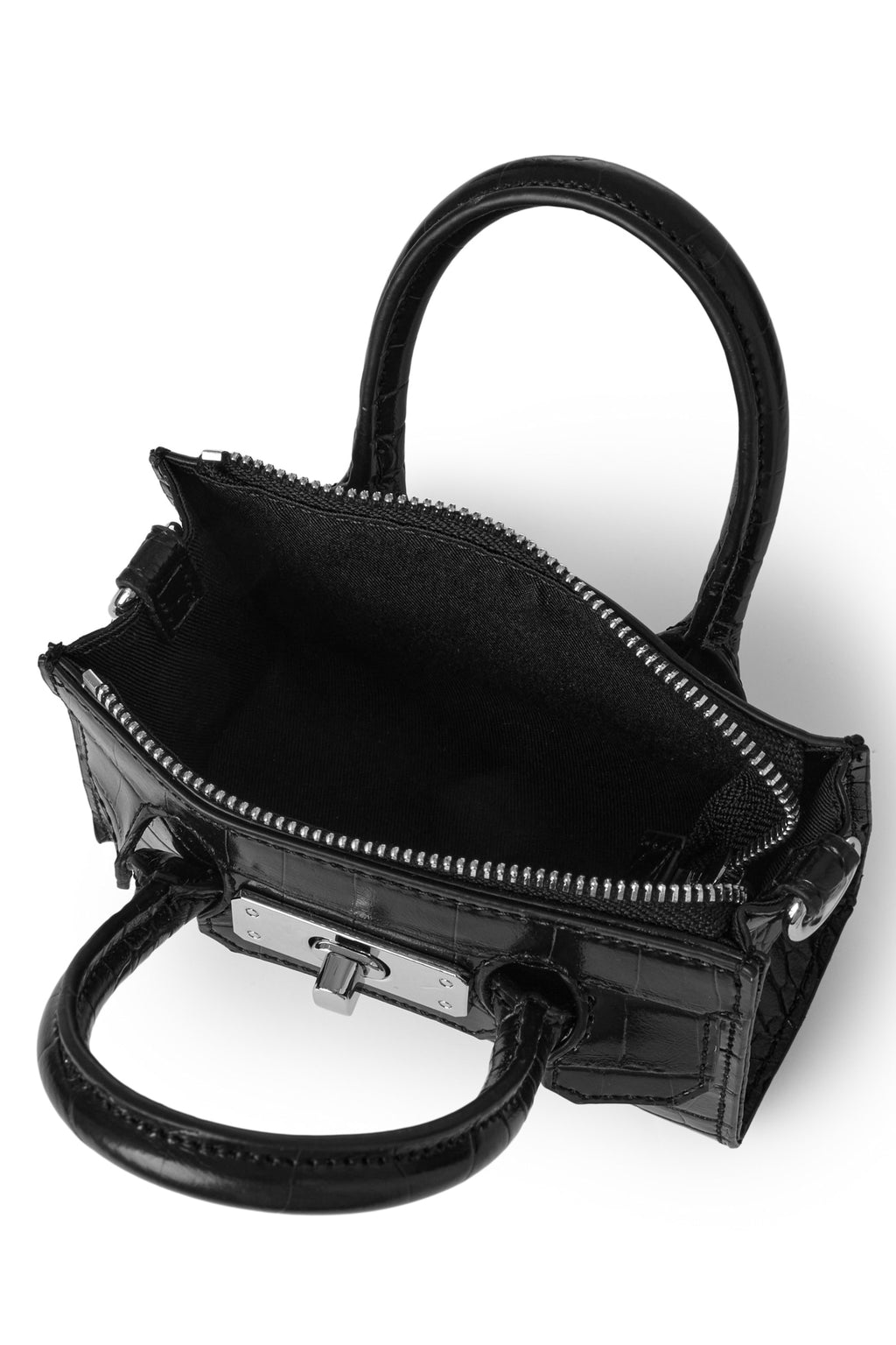 Deinet - Crocodile Pattern Chain Mini Bag (Black) product image 6 | TRAB K-Fashion Australia