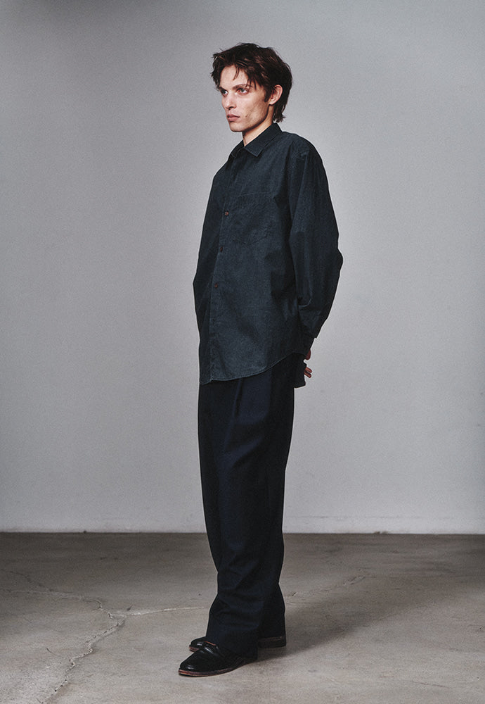 Art if acts - Belted Wool Side Two Tuck Pants (Navy) product image 2 | TRAB K-Fashion Australia