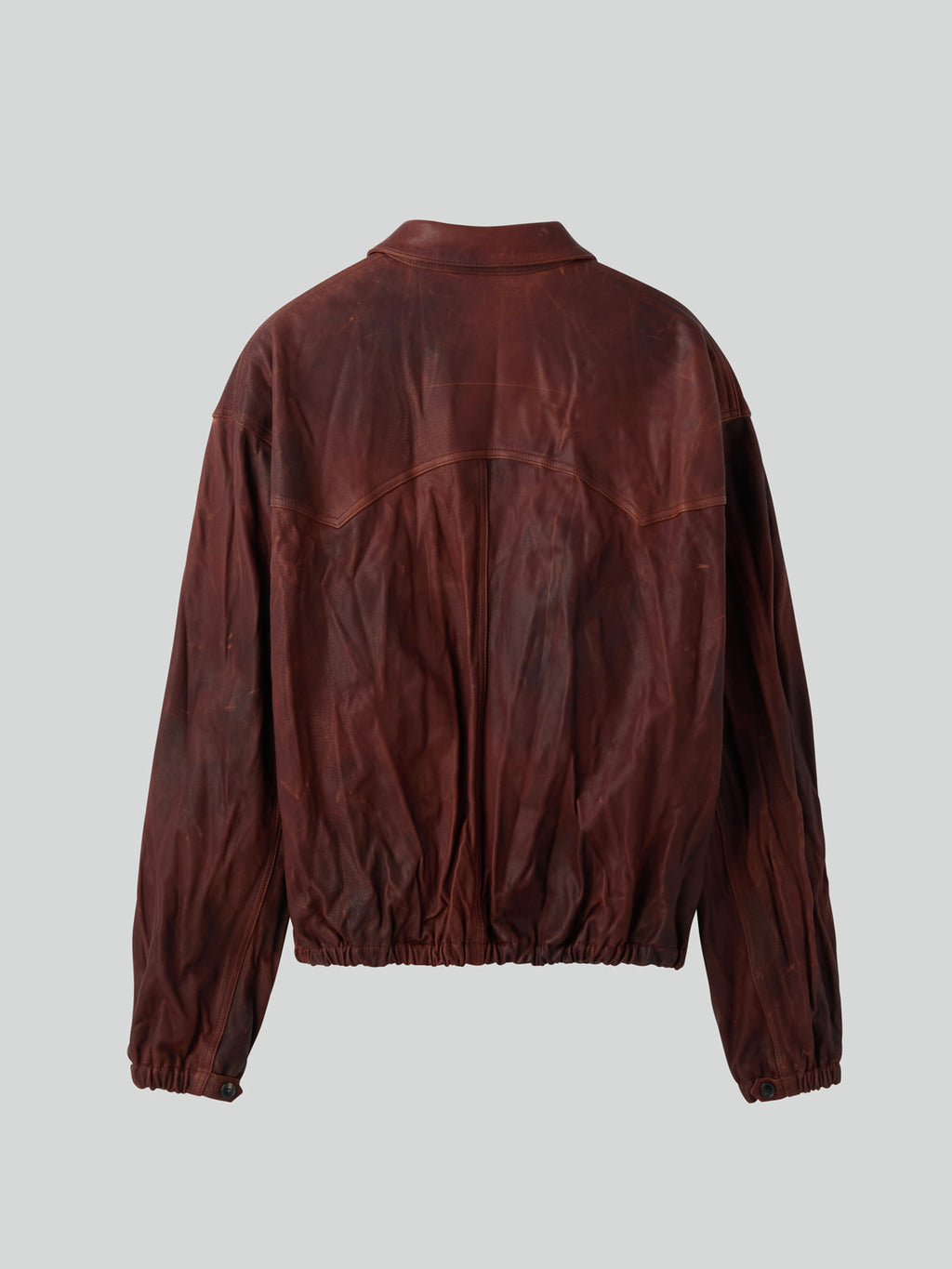 Recto - Vintage Effect Leather Jumper (Red Brown) product image 6 | TRAB K-Fashion Australia