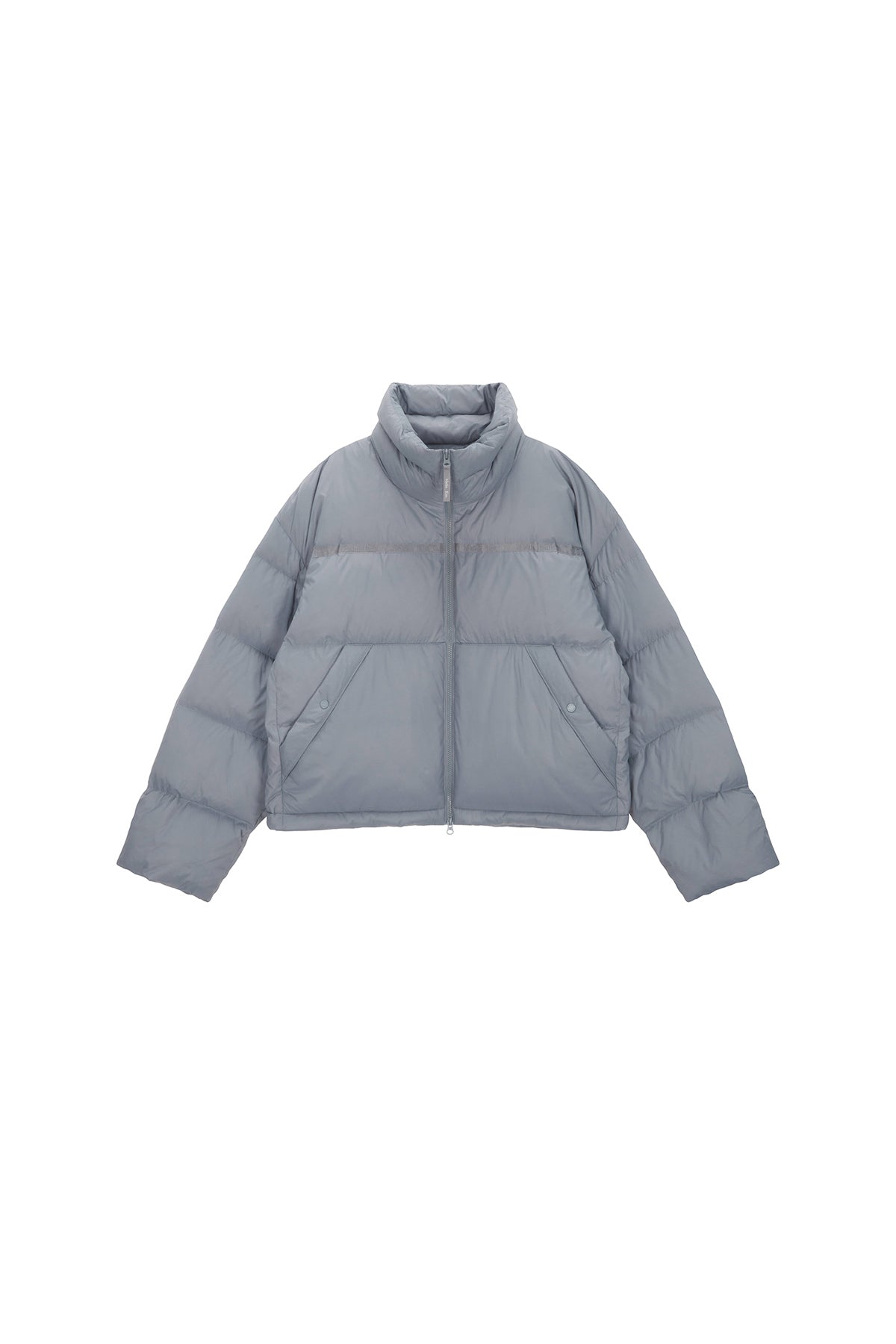 Matin Kim - Logo Taping Puffer Down Jumper (Grey) product image 1 | TRAB K-Fashion Australia