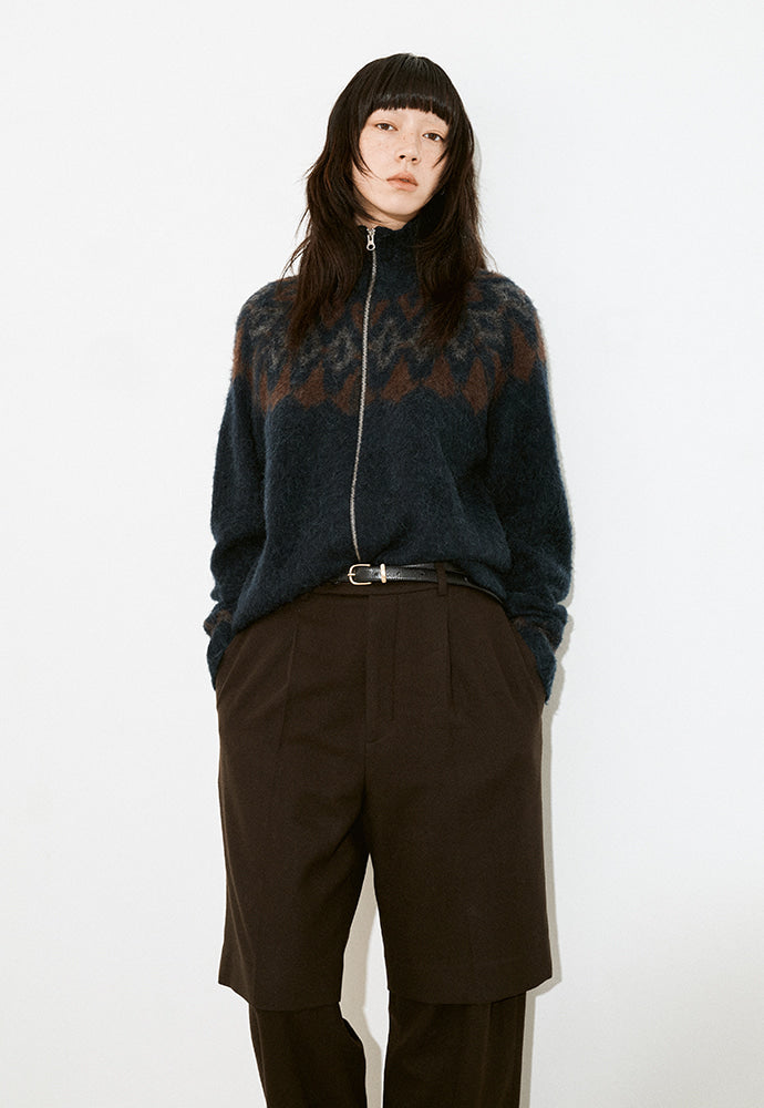 Tonywack - Nordic Mohair Zip Up Knit (Dark Navy) product image 4 | TRAB K-Fashion Australia