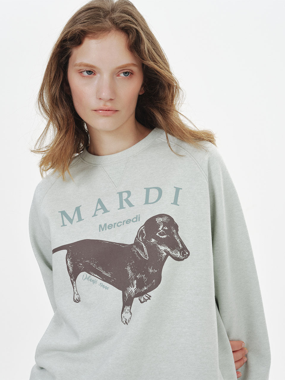 Mardi Mercredi - Sweatshirt Raglan Ddanji (Mint Mint) product image 1 | TRAB K-Fashion Australia