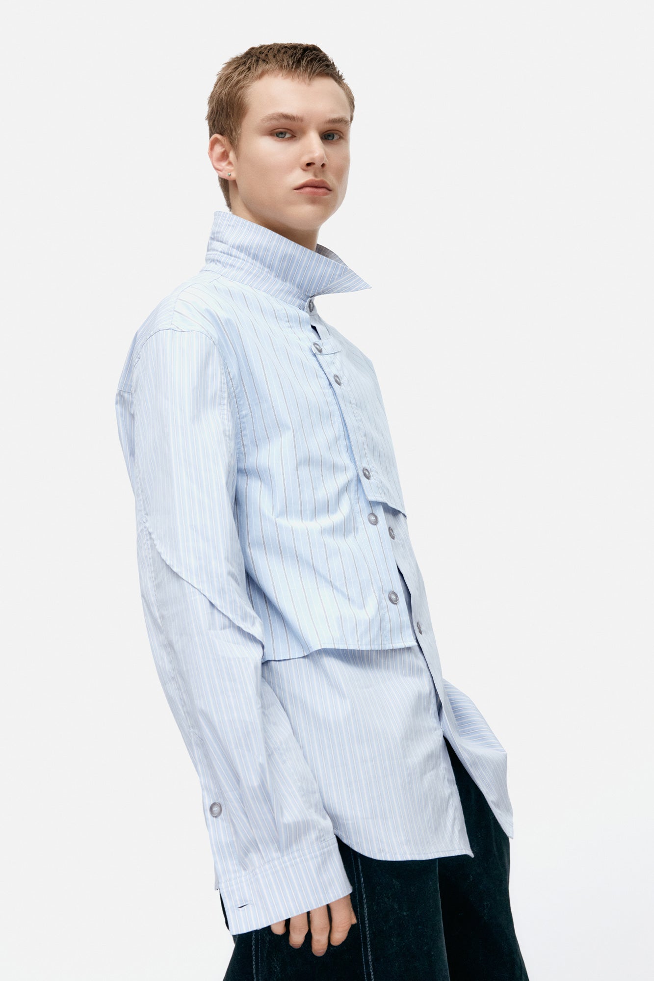 Andersson Bell - Stripe Layered Shirts (Blue) product image 5 | TRAB K-Fashion Australia
