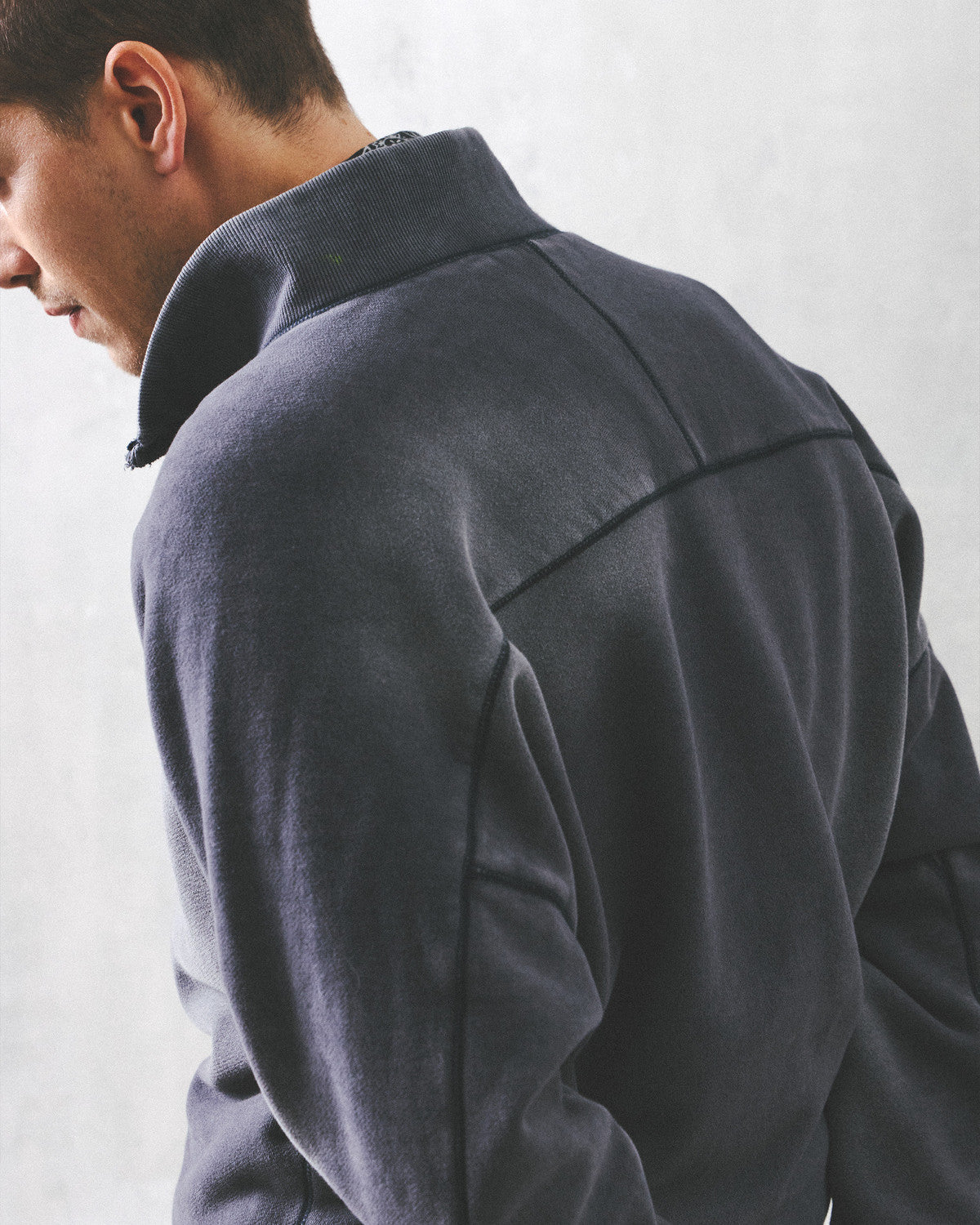 Eastlogue - Athletic Cut Out Zip-up Sweat (Navy) product image 3 | TRAB K-Fashion Australia