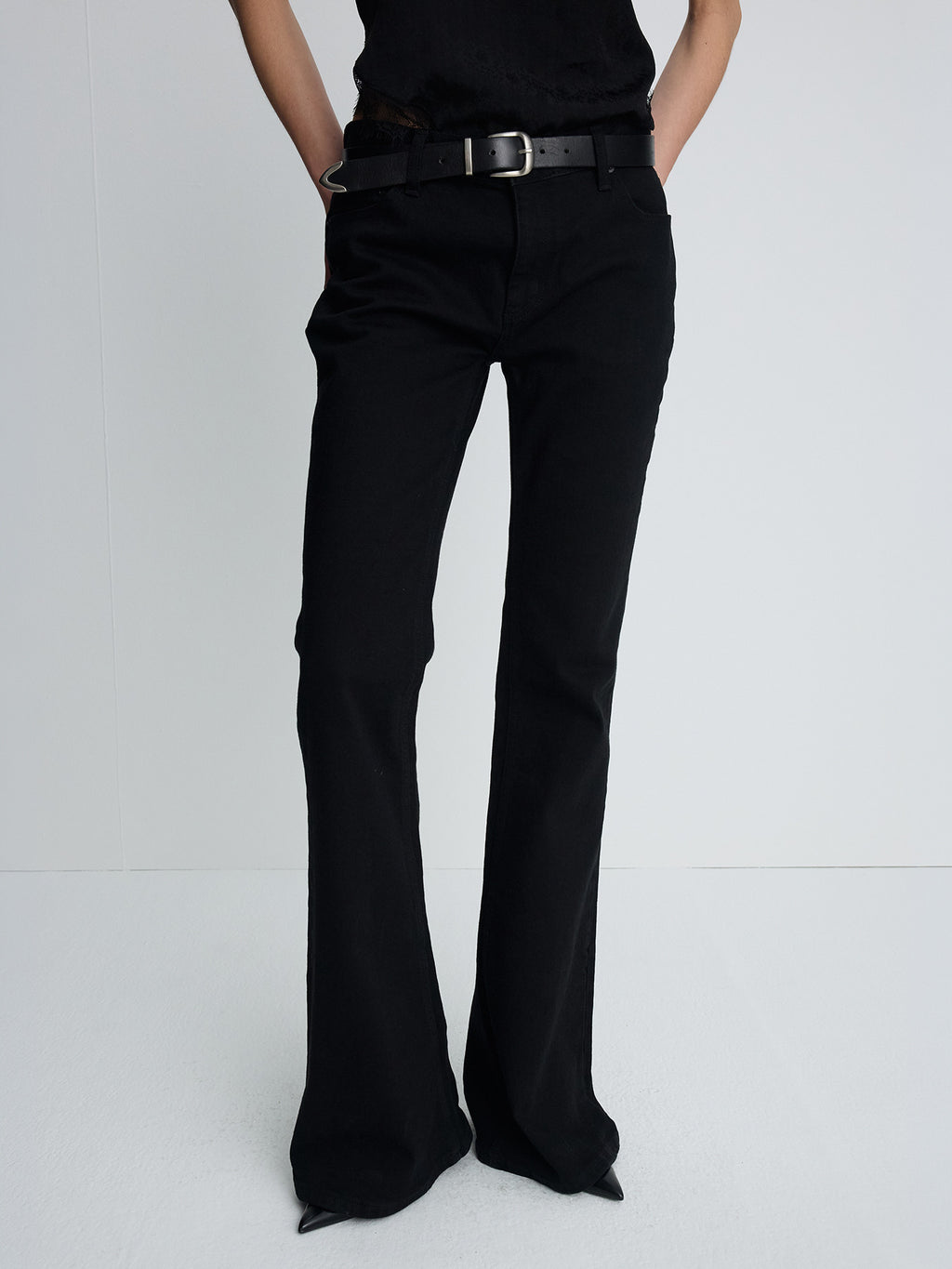 Tonywack - Low-Rise Denim Bootcut Trousers (Washed Black) product image 3 | TRAB K-Fashion Australia