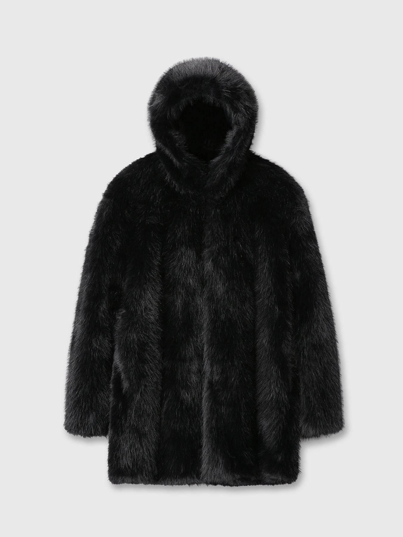 Tonywack - Faux Fur Hooded Half Coat (Black) product image 10 | TRAB K-Fashion Australia