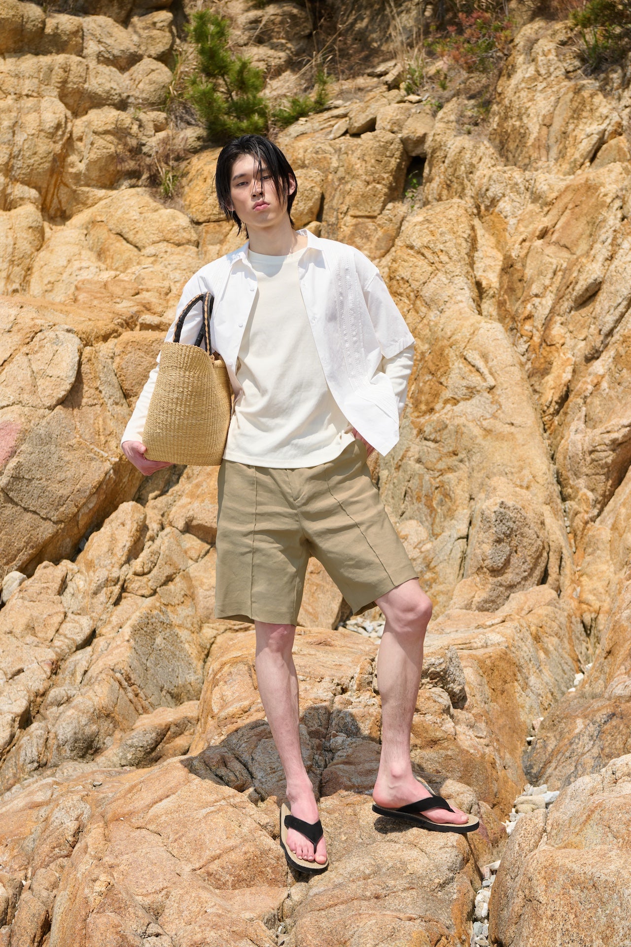 STU - Lace Panel Shirt (White) product image 1 | TRAB K-Fashion Australia