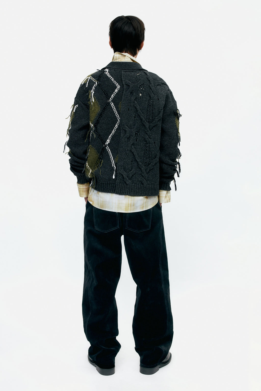 Andersson Bell - Argyle Fisherman Polo Sweater (Charcoal) product image 2 | TRAB K-Fashion Australia