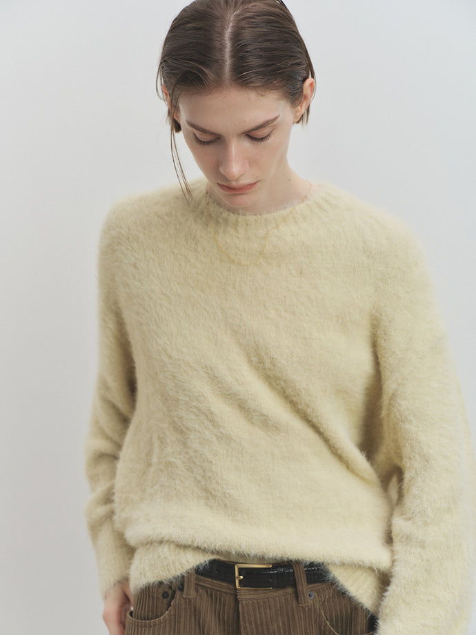 Tonywack - Faux Fur Crew-Neck Top (Ivory) product image 4 | TRAB K-Fashion Australia