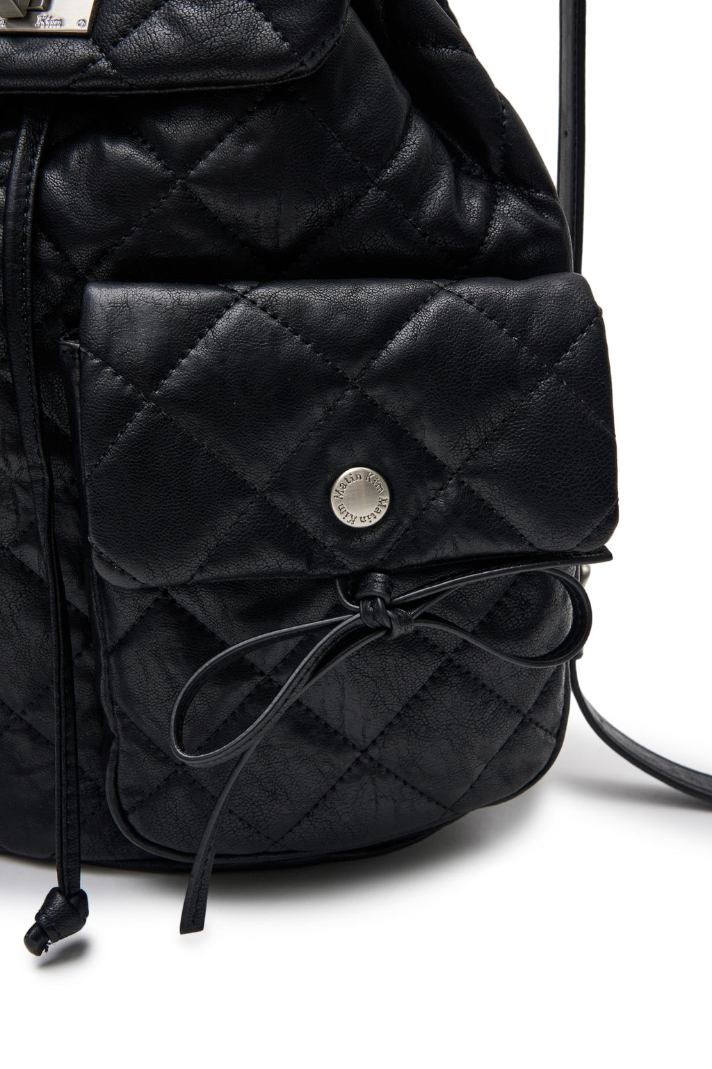 Matin Kim - Double Pocket Quilting Backpack (Black) product image 3 | TRAB K-Fashion Australia