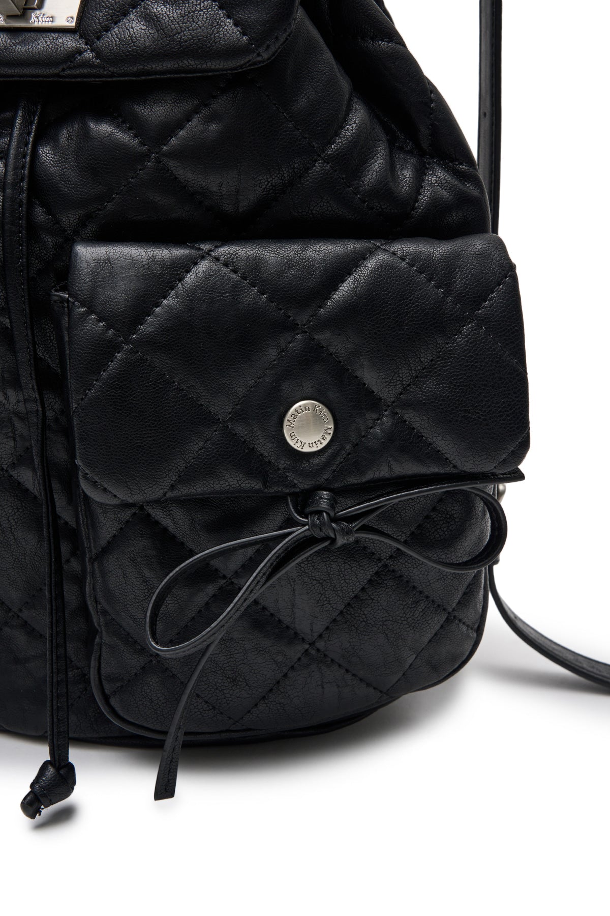 Matin Kim - Double Pocket Quilting Backpack (Black) product image 3 | TRAB K-Fashion Australia