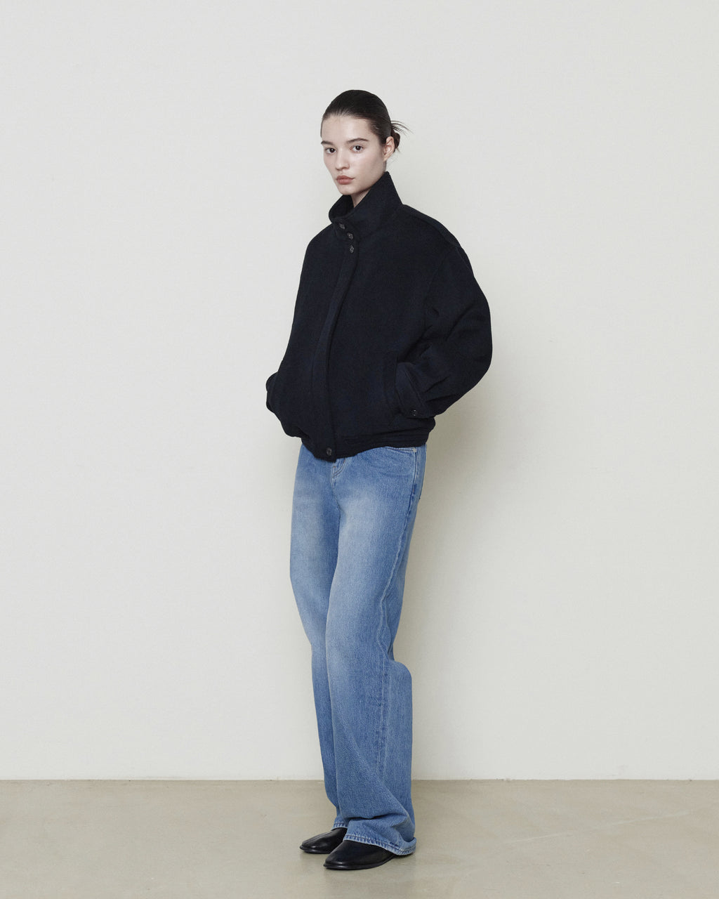 Brownyard - Stand Collar Wool Blouson (Black) product image 1 | TRAB K-Fashion Australia