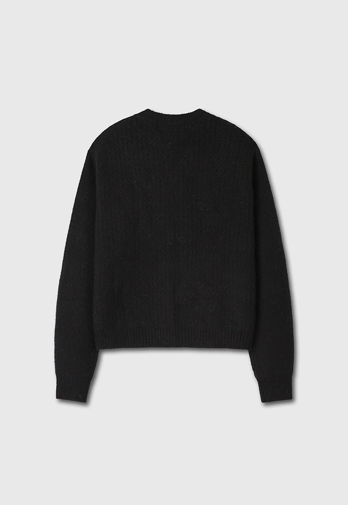 Tonywack - Alpaca Mohair Crew-Neck Cardigan (Black) product image 11 | TRAB K-Fashion Australia