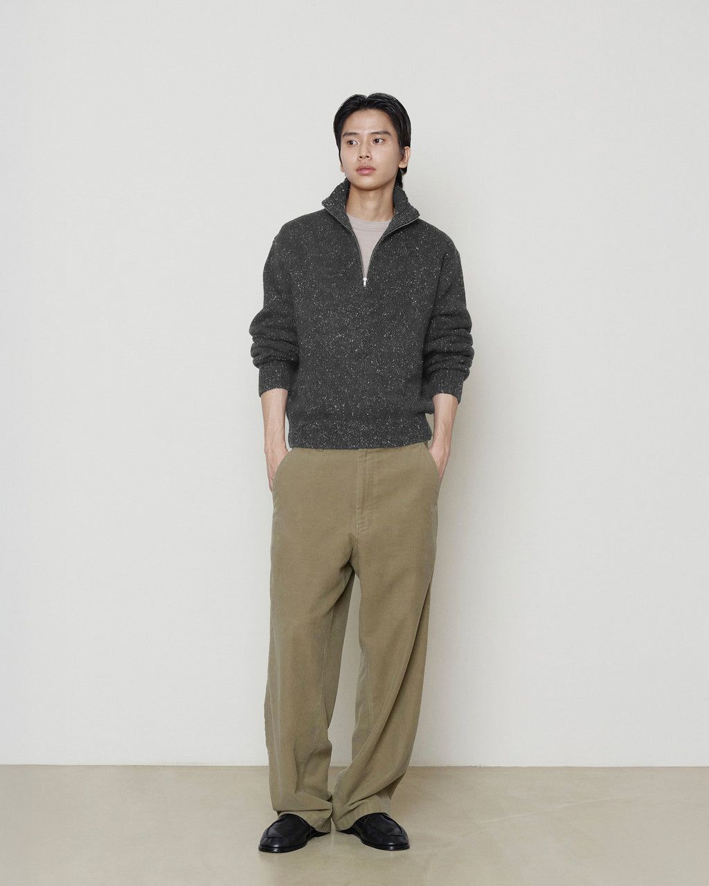 Brownyard - Quarter Zip Up Sweater (Charcoal) product image 1 | TRAB K-Fashion Australia