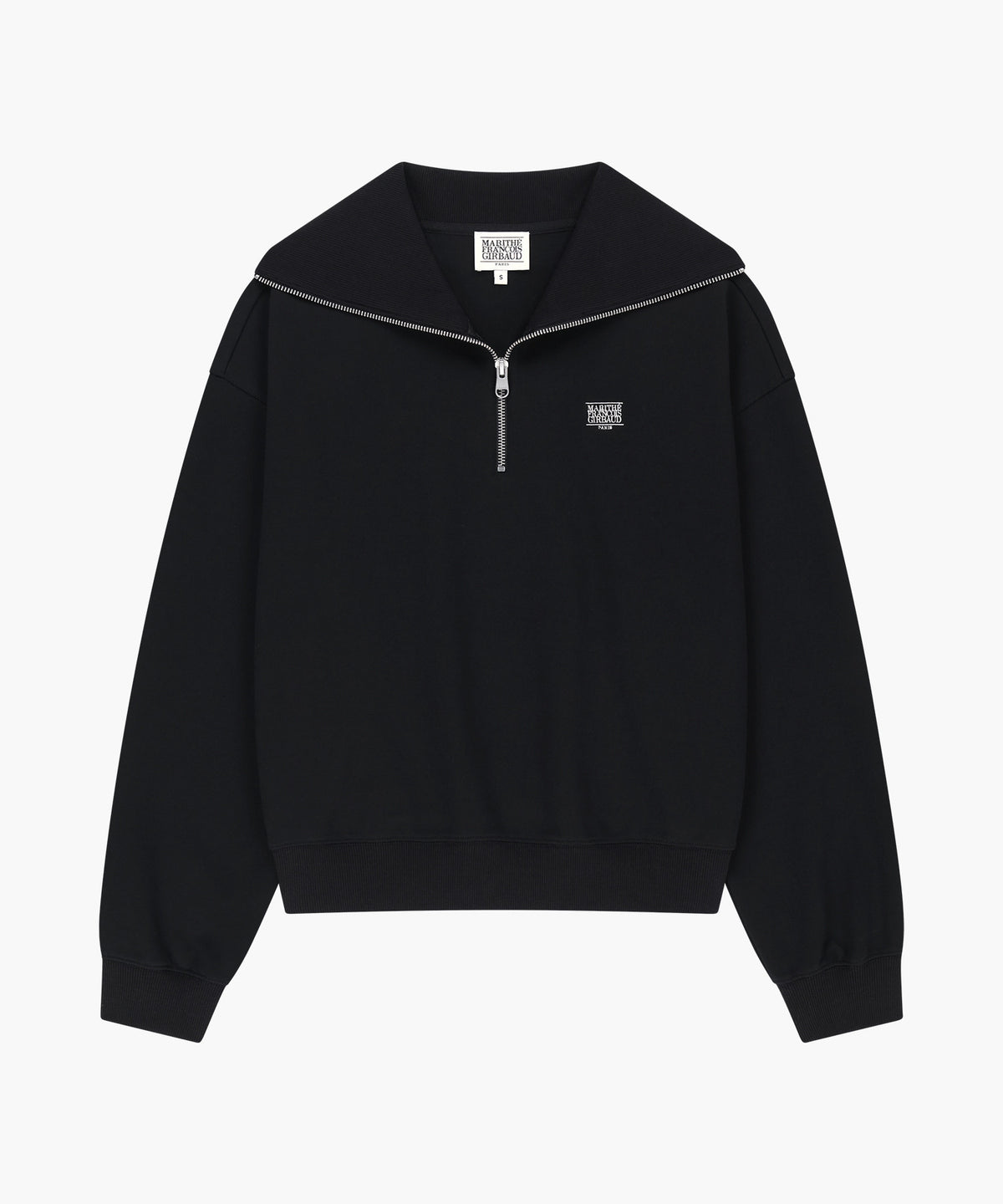 Marithe & Francois Girbaud - Micro Classic Logo Quarter Zipup Sweatshirt (Black) product image 6 | TRAB K-Fashion Australia