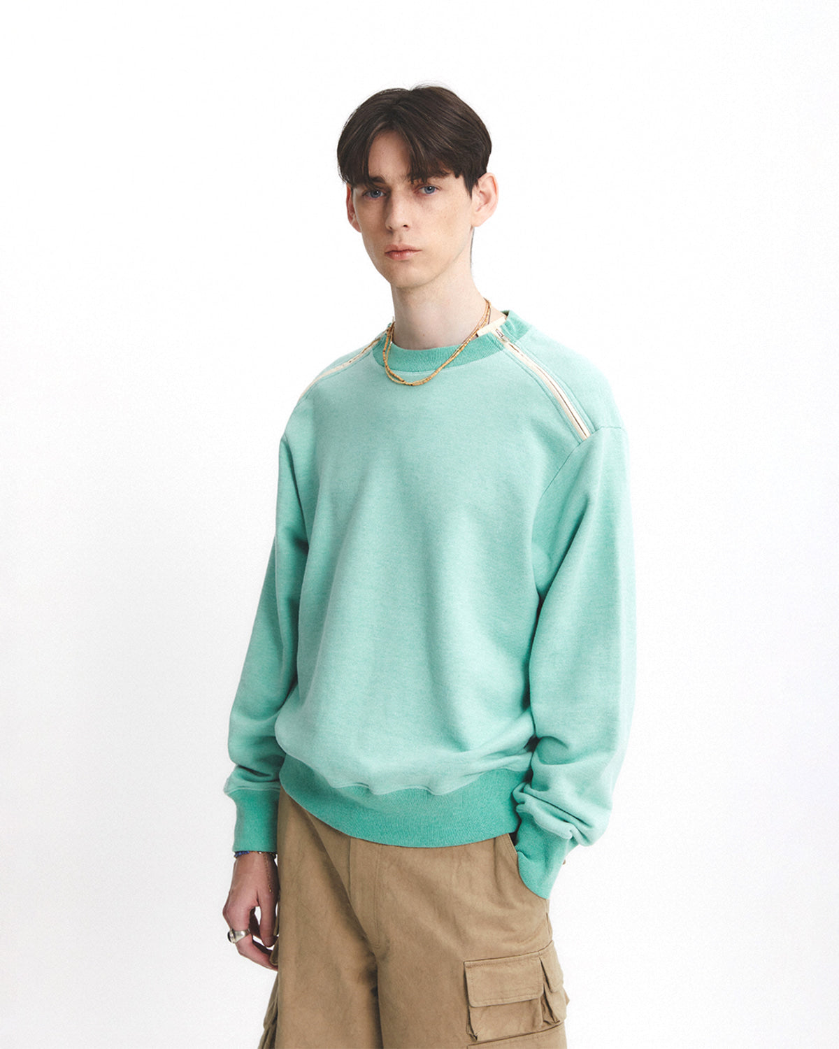Eastlogue - Army Double Zip Sweatshirt (L.green) product image 2 | TRAB K-Fashion Australia