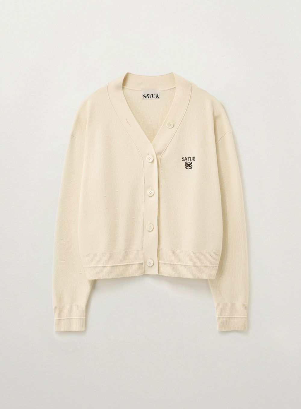 Satur - (W) Essential Faro Crop Cardigan (Cream) product image 1 | TRAB K-Fashion Australia