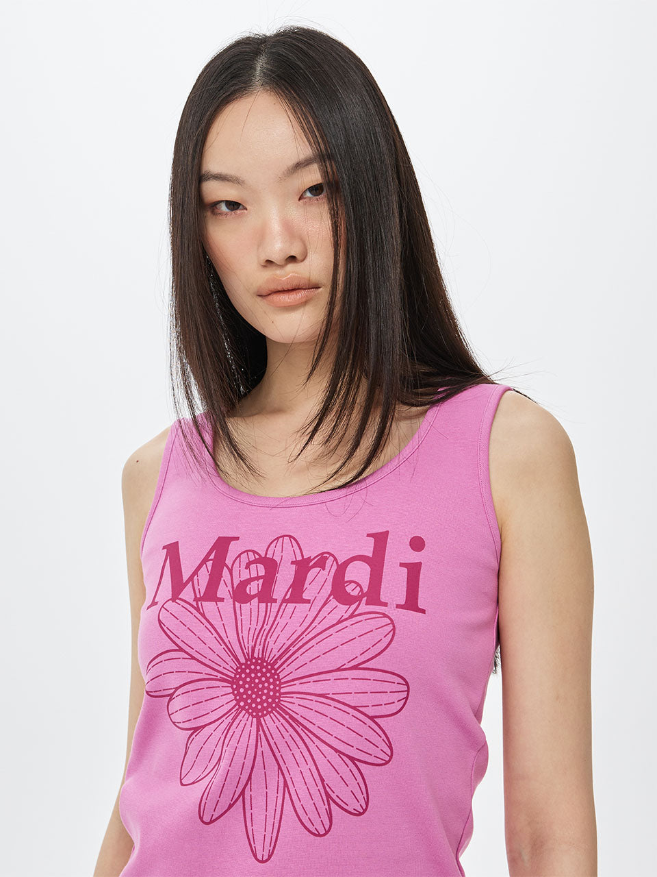 Mardi Mercredi - Tank Scoop Neck Flowermardi (Pinklavender Magenta) product image 1 | TRAB K-Fashion Australia