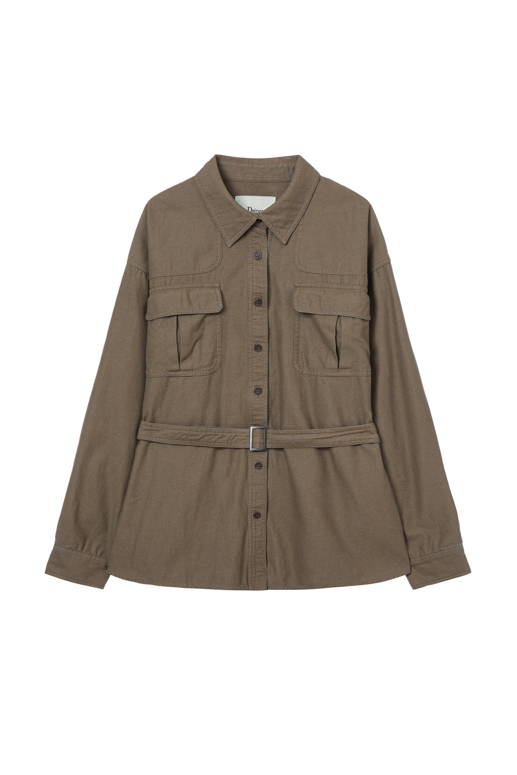 Deinet - Frayed Cotton Shirt (Brown) product image 1 | TRAB K-Fashion Australia