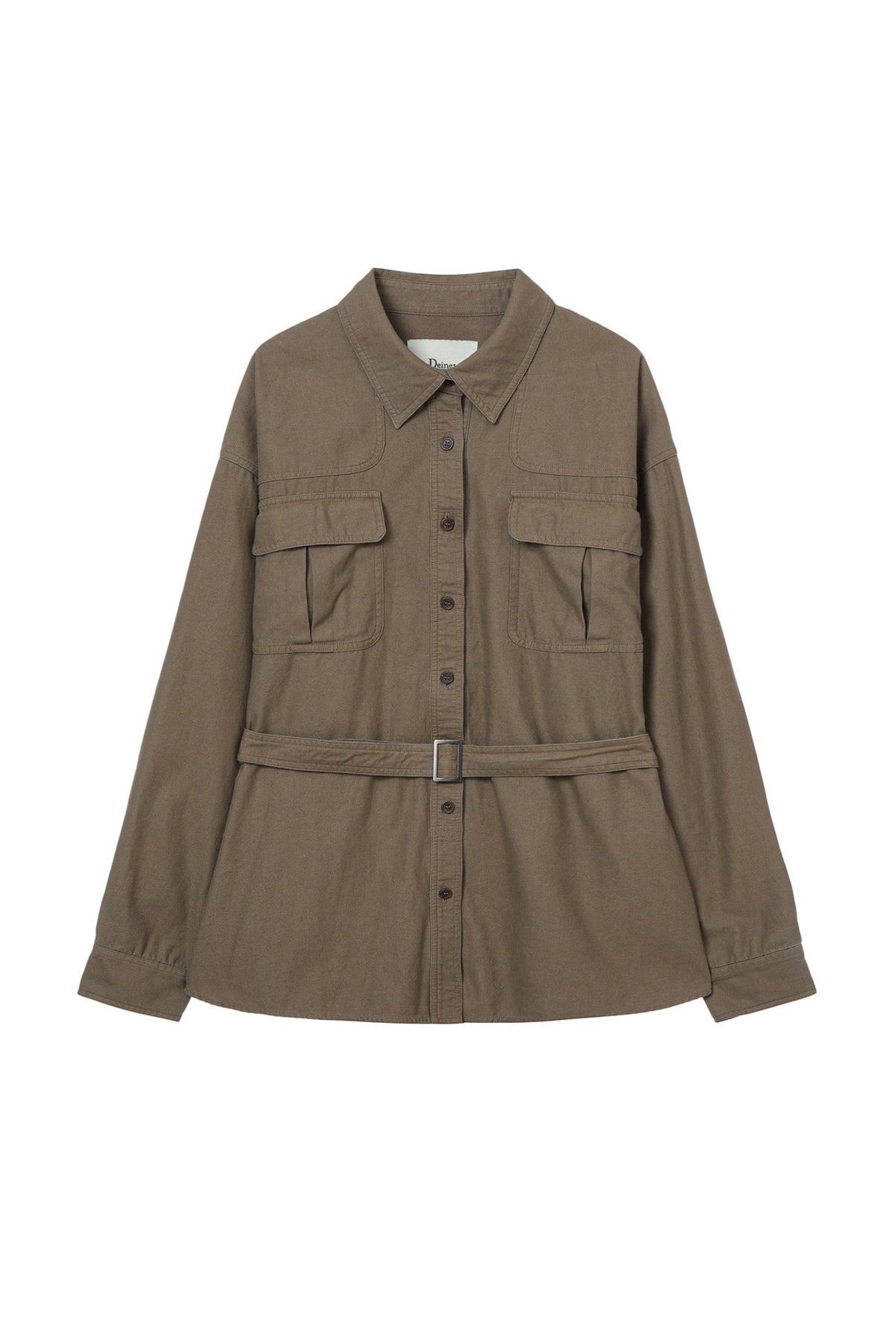 Deinet - Frayed Cotton Shirt (Brown) product image 1 | TRAB K-Fashion Australia