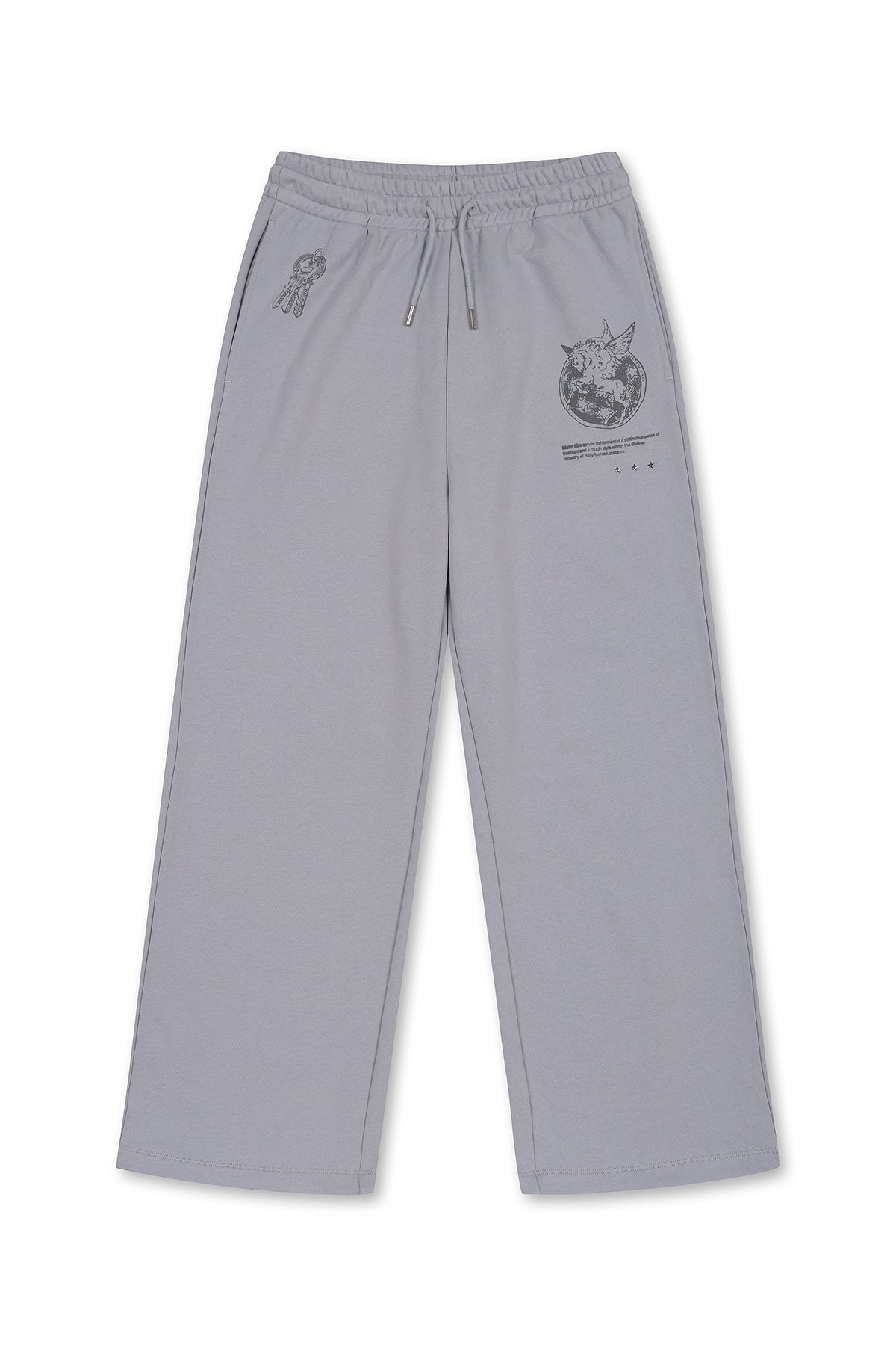 Matin Kim - Graffiti Artwork Sweatpants (Smoke Blue) product image 1 | TRAB K-Fashion Australia