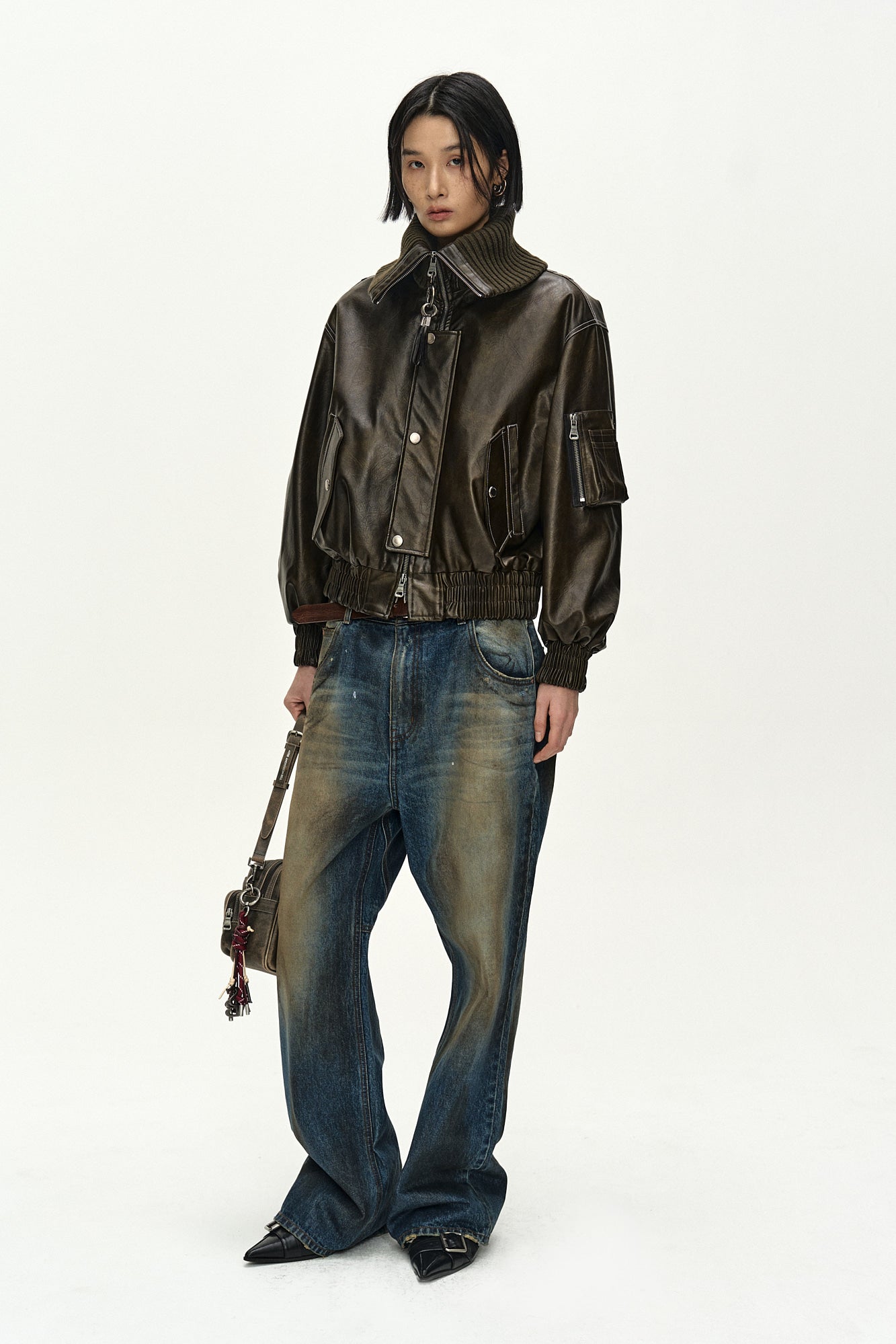 Andersson Bell - Unisex Coated Blue Wide-Leg Jeans (blue) (Blue) product image 9 | TRAB K-Fashion Australia