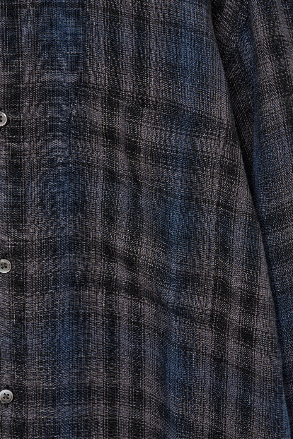 Hatchingroom - Museum Shirt Linen Check (Charcoal/Blue) product image 6 | TRAB K-Fashion Australia
