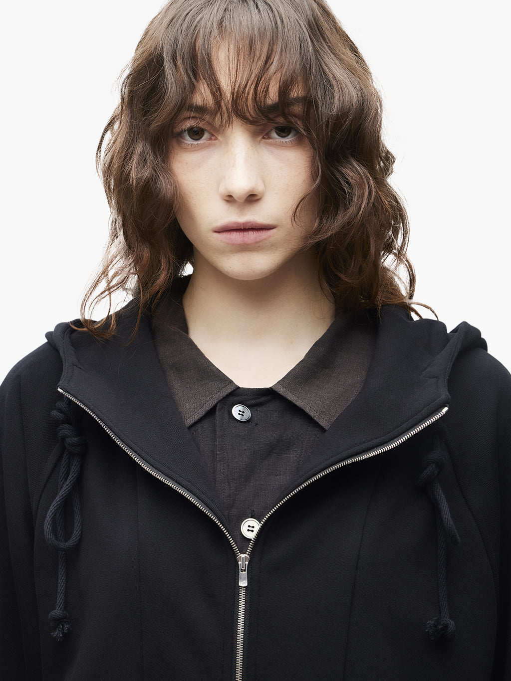 Jiyong Kim - Draped Zip-Up Hoodie (Black) product image 7 | TRAB K-Fashion Australia