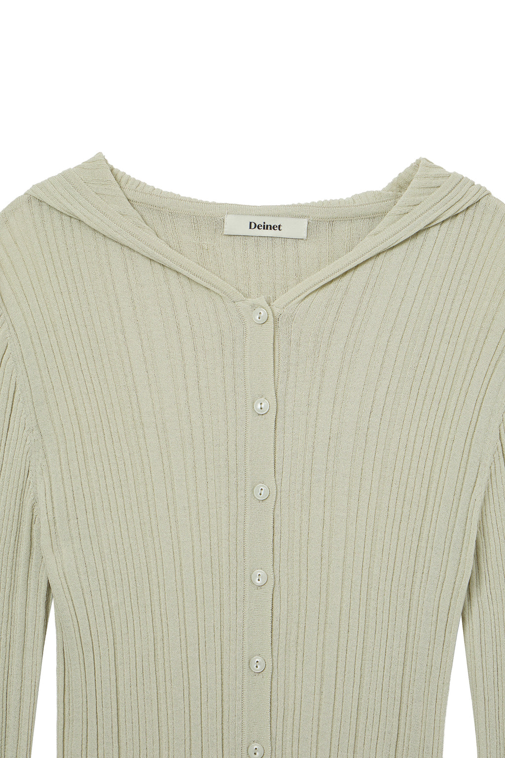 Deinet - Knit Button Hoodie Cardigan (Light Khaki) product image 3 | TRAB K-Fashion Australia