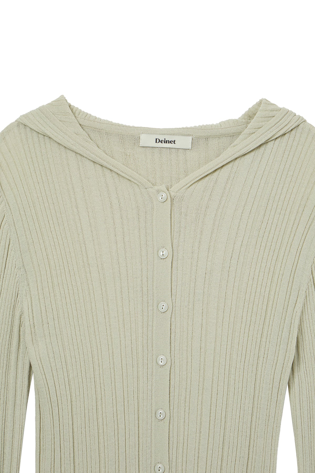 Deinet - Knit Button Hoodie Cardigan (Light Khaki) product image 3 | TRAB K-Fashion Australia