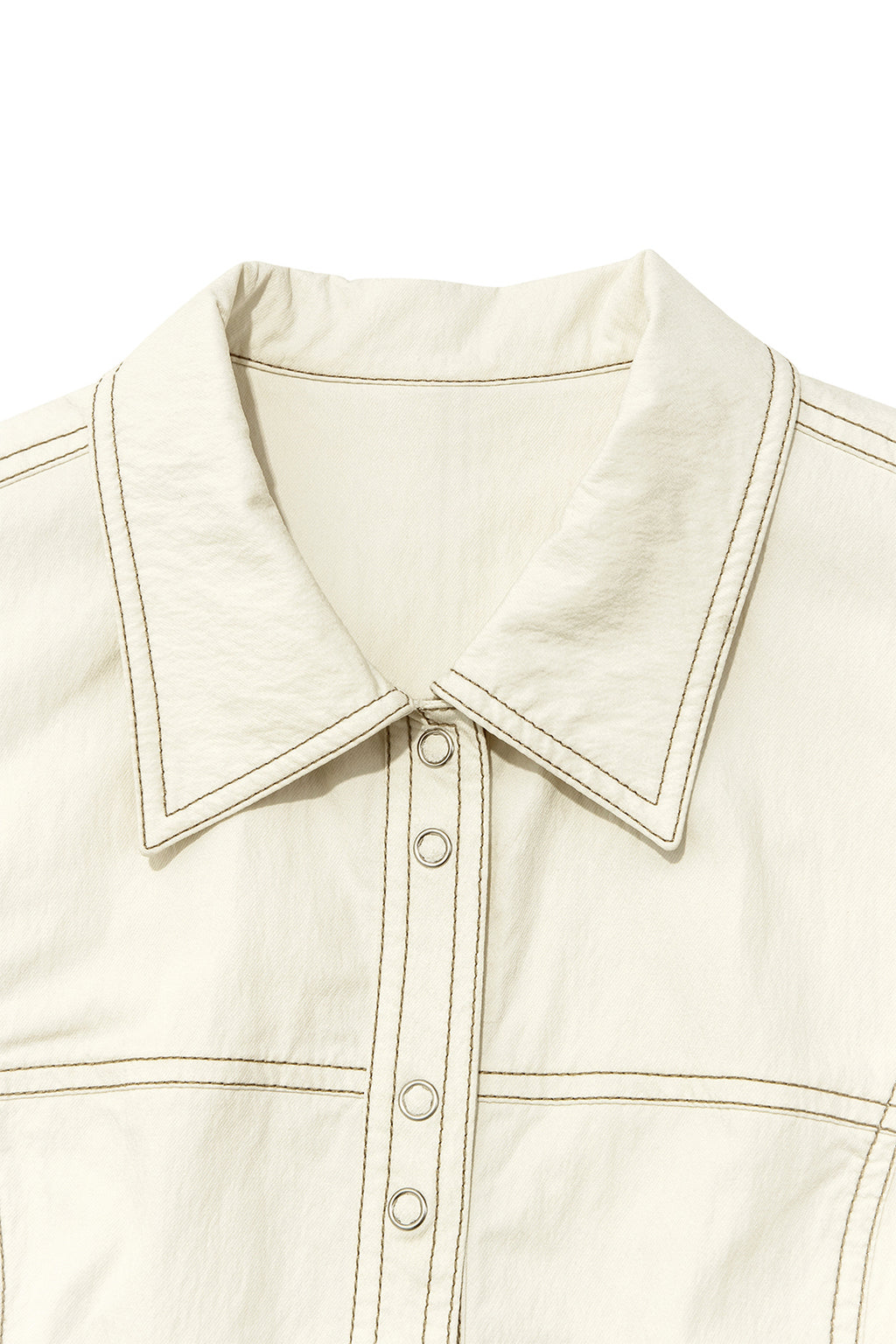 Matin Kim - Stitch Point Slim Shirket (Light Beige) product image 3 | TRAB K-Fashion Australia