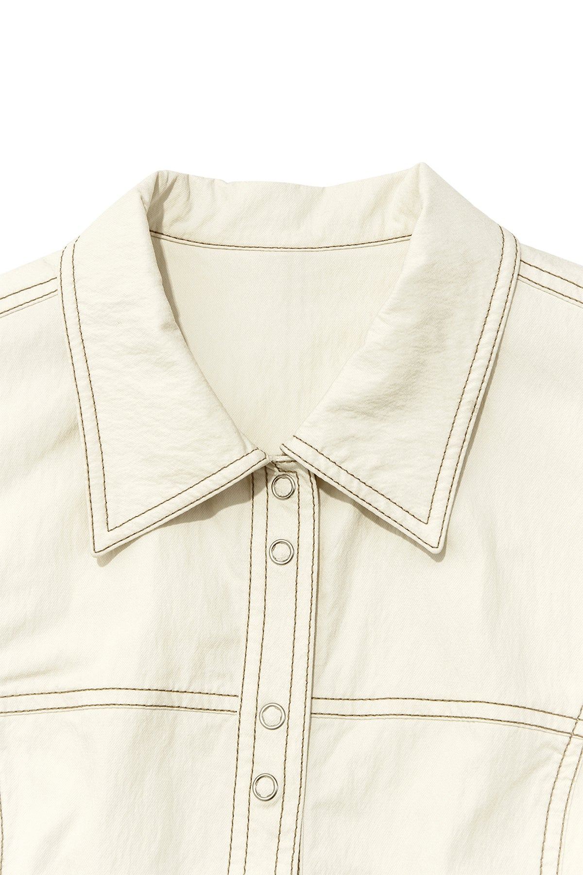 Matin Kim - Stitch Point Slim Shirket (Light Beige) product image 3 | TRAB K-Fashion Australia