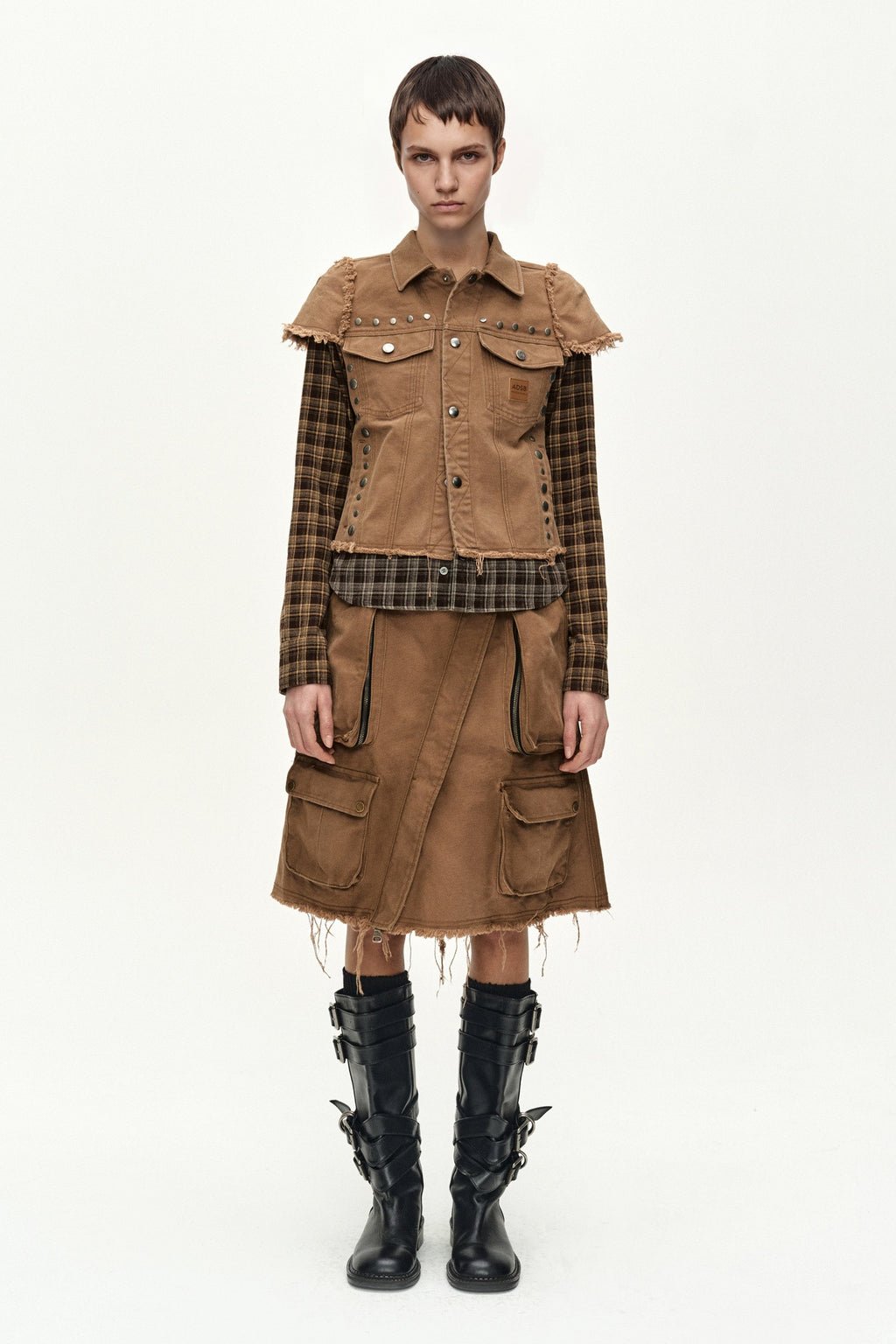 Andersson Bell - Layered Studded Vest Shirt (brown) (Brown) product image 8 | TRAB K-Fashion Australia