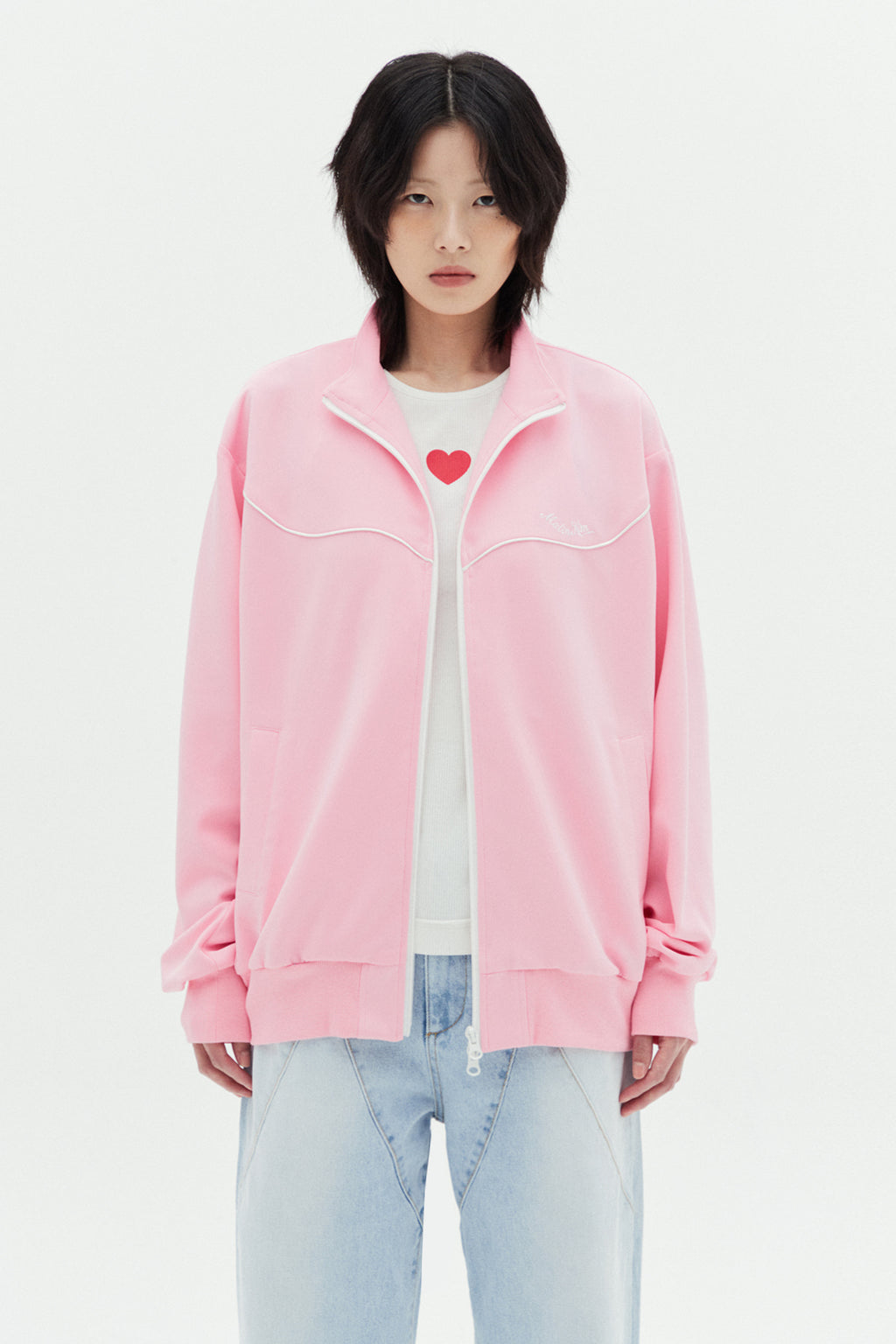 Matin Kim - Matin Kim Jersey Zip-up (Pink) product image 5 | TRAB K-Fashion Australia