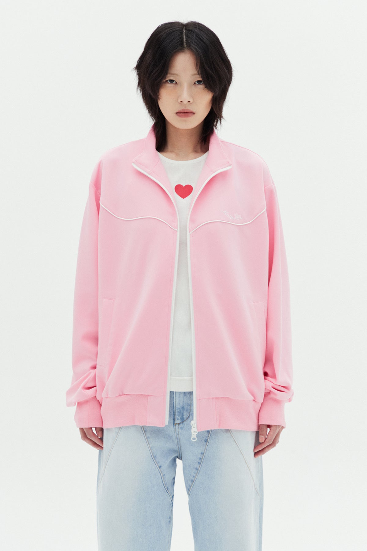 Matin Kim - Matin Kim Jersey Zip-up (Pink) product image 5 | TRAB K-Fashion Australia