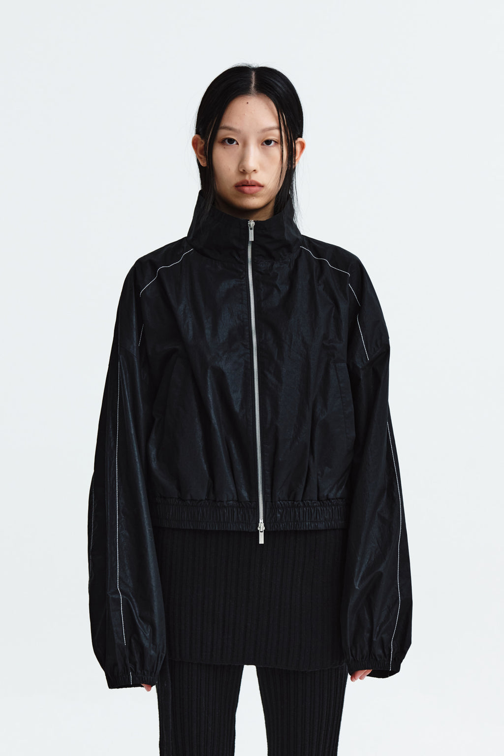 Matin Kim - Matin Coating Crop Blouson (Black) product image 12 | TRAB K-Fashion Australia