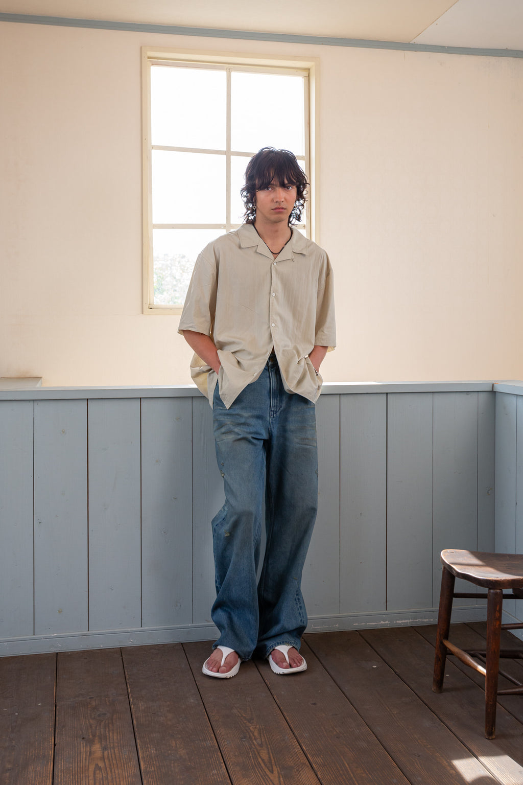 Matin Kim - Embo Washed Denim Pants (Blue) product image 13 | TRAB K-Fashion Australia