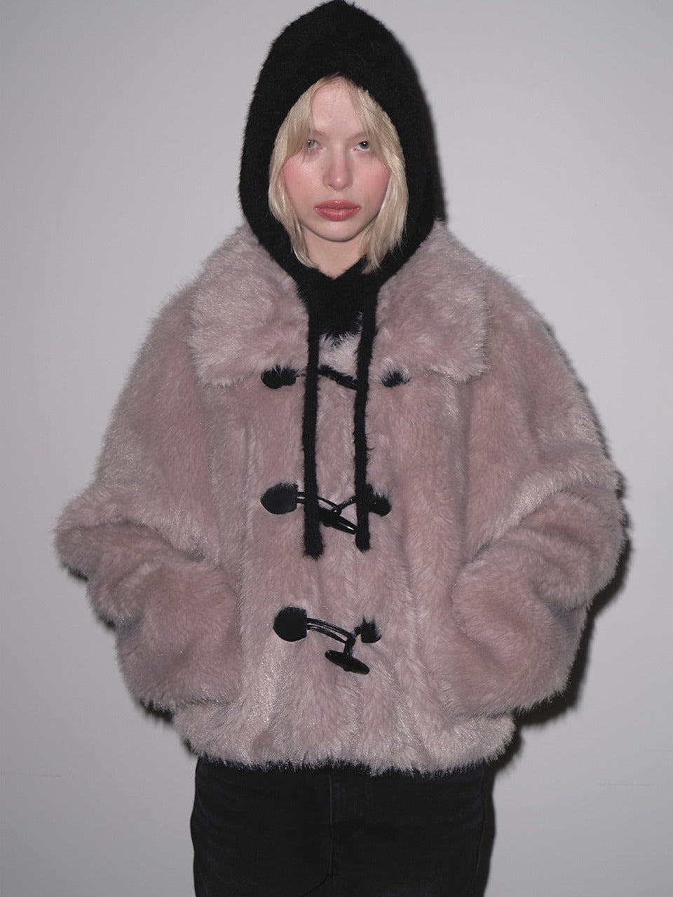 Margarin Fingers - Toggle Fur Jacket (Purple) product image 1 | TRAB K-Fashion Australia