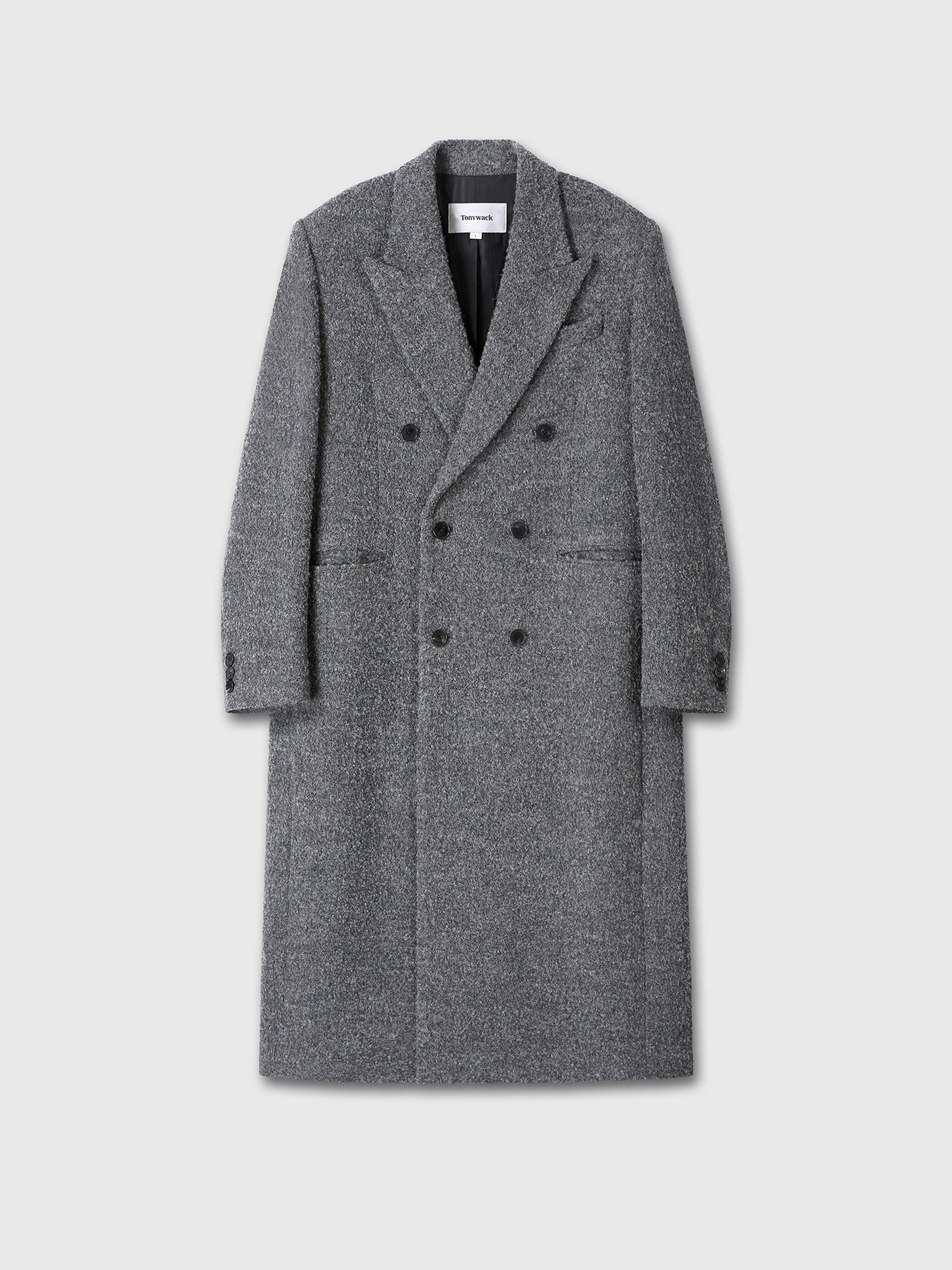 Tonywack - Textured Wool And Alpaca Double-Breasted Coat (Grey) product image 12 | TRAB K-Fashion Australia