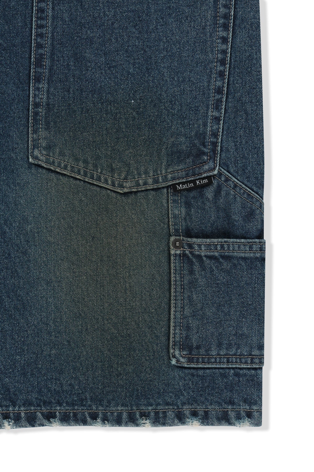Matin Kim - Carpenter Bermuda Denim Pants (Blue) product image 5 | TRAB K-Fashion Australia