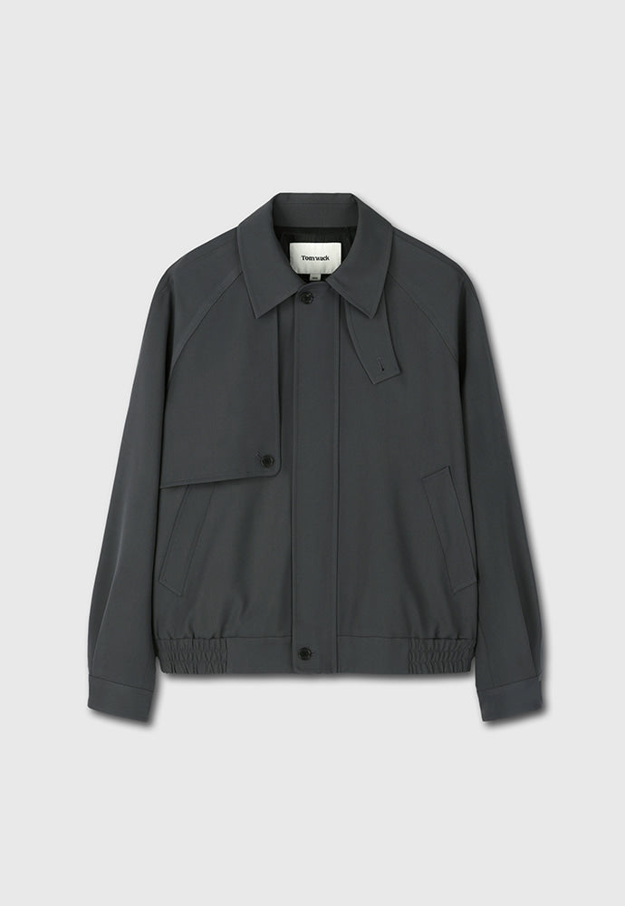 Tonywack - Hard Twist Wool Twill Gun Flap Blouson Jacket (Slate Grey) product image 7 | TRAB K-Fashion Australia