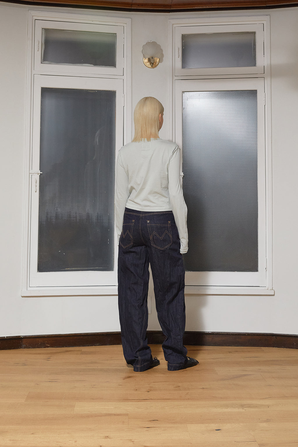 Matin Kim - Cut Line Detail Long Sleeve Logo Top (Mint) product image 8 | TRAB K-Fashion Australia