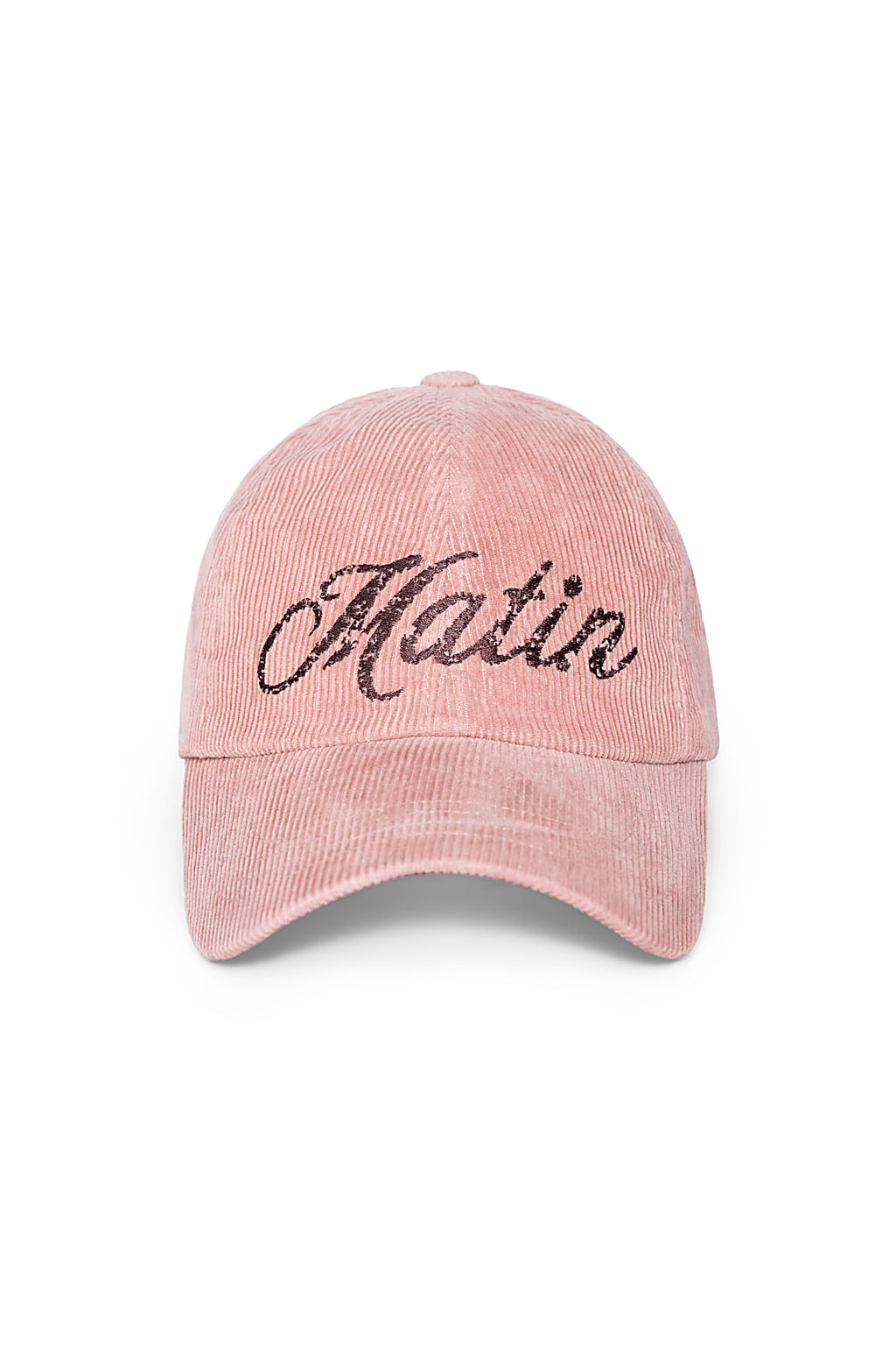 Matin Kim - Matin Cracked Script Corduroy Ball Cap (Pink) product image 1 | TRAB K-Fashion Australia