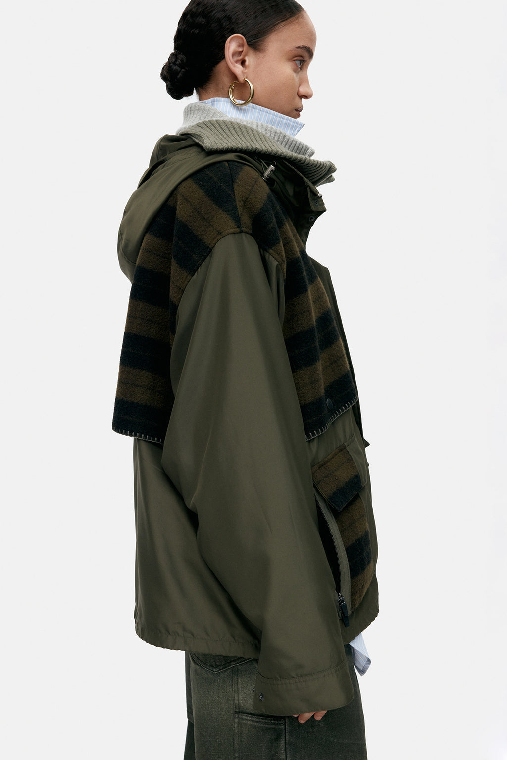 Andersson Bell - Unisex Check Layered Jumper (Khaki) product image 8 | TRAB K-Fashion Australia