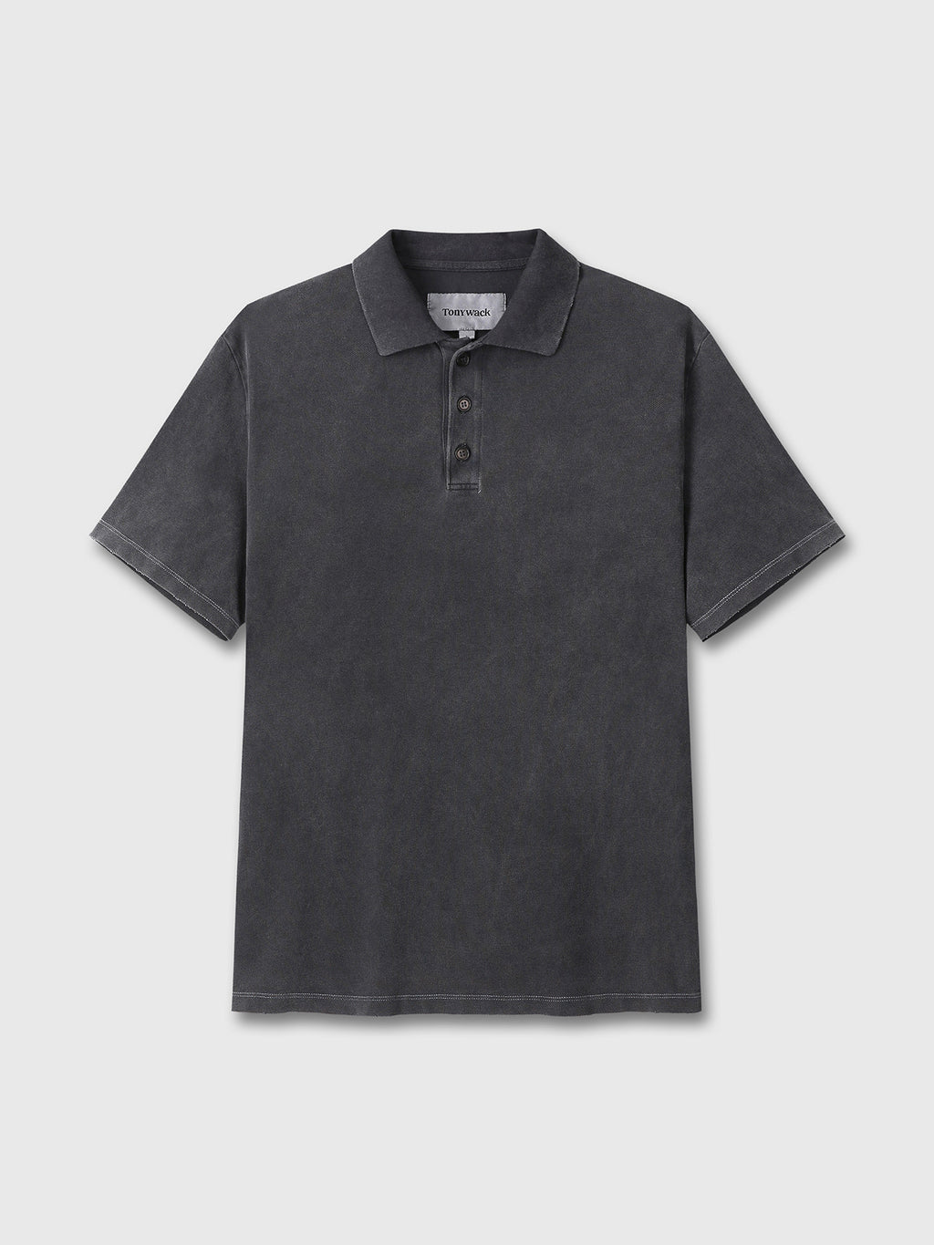 Tonywack - Garment Dyed Distressed Piqué Polo (Faded Black) product image 7 | TRAB K-Fashion Australia